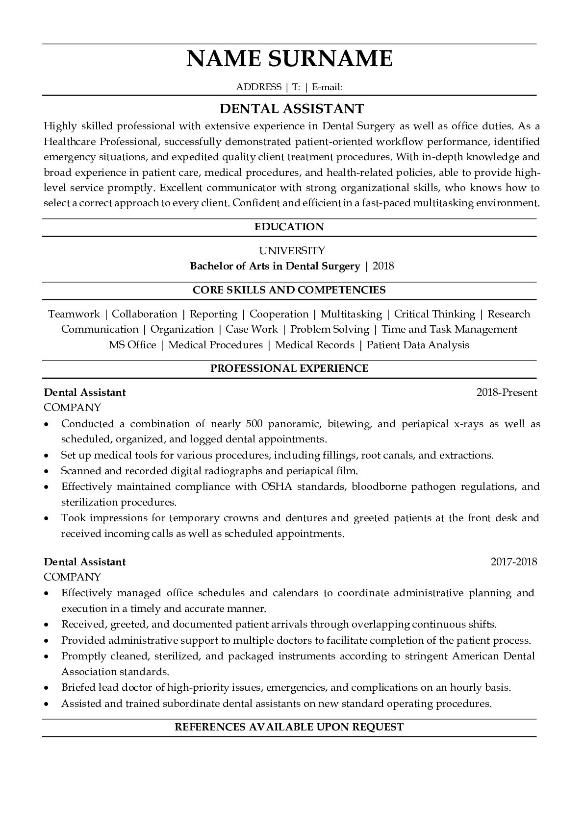 Dental assistant Qualification Sample Resume Working with Different Dentost Dental assistant Resume Example Skills Cv Sample for Beginners