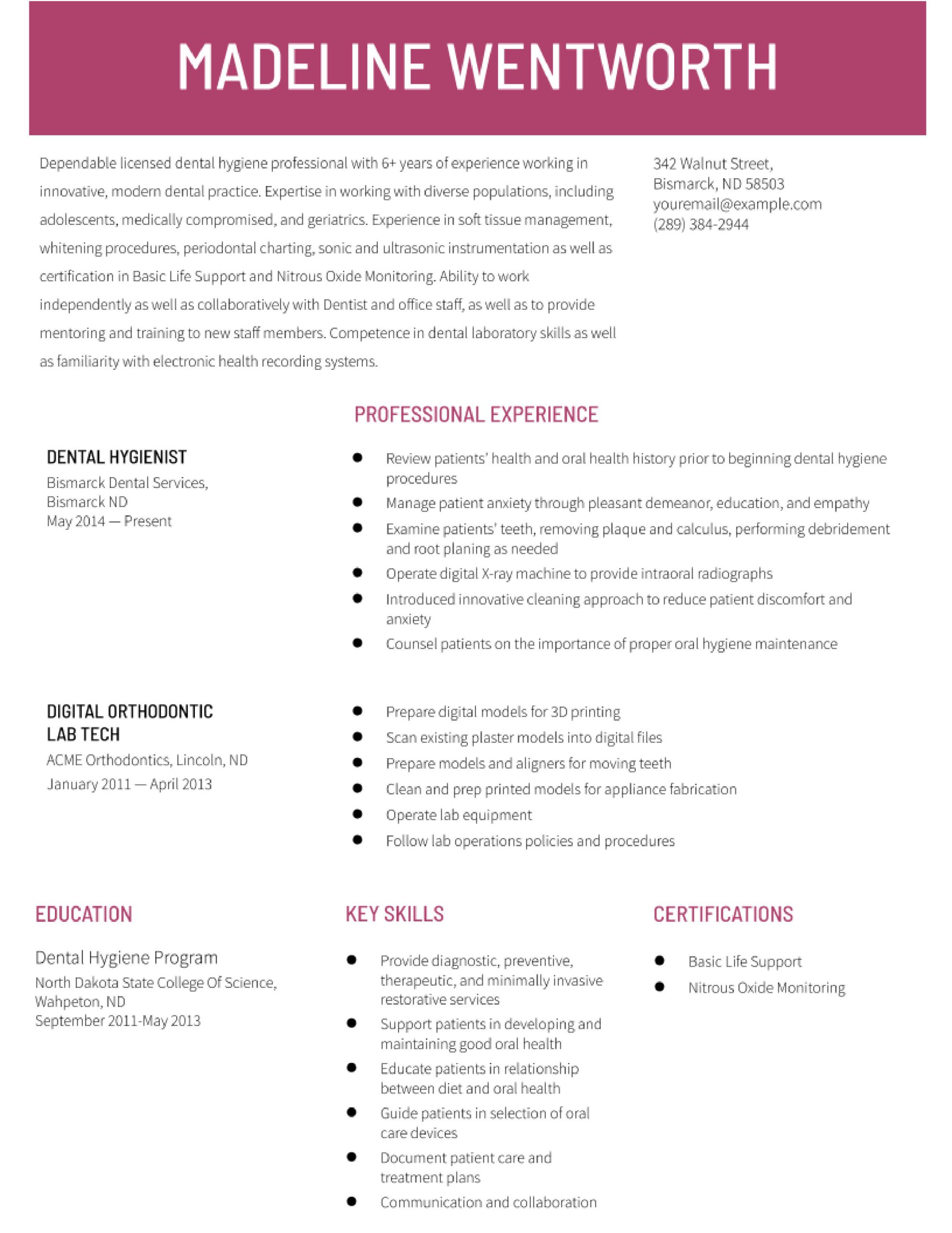 Dental Hygienist Sample Resume New Grad Dental Hygienist Resume Examples In 2022 – Resumebuilder.com