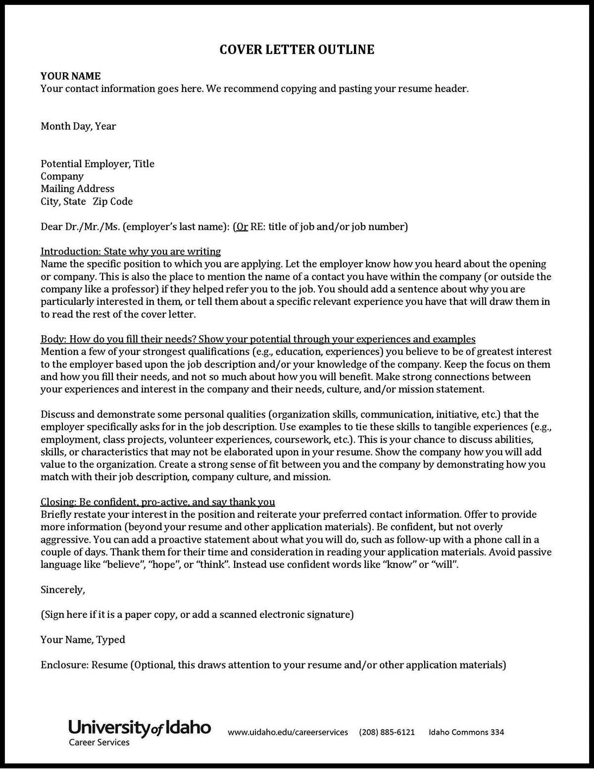 Email to Kelly Services Recruiter with Resume Sample Cover Letters – Career Services – University Of Idaho