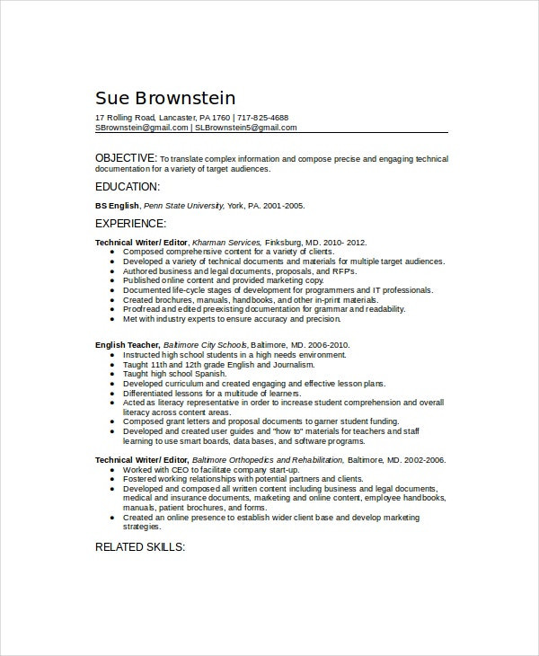 Entry Level Technical Writer Resume Sample Technical Writer for Hire Resume Entry Level Pandiocordka