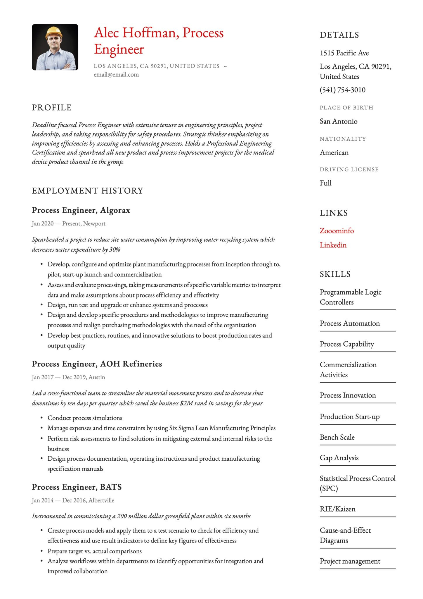 Gbs Strategy and Planning Sample Resume 17 Process Engineer Resume Examples & Guide 2022