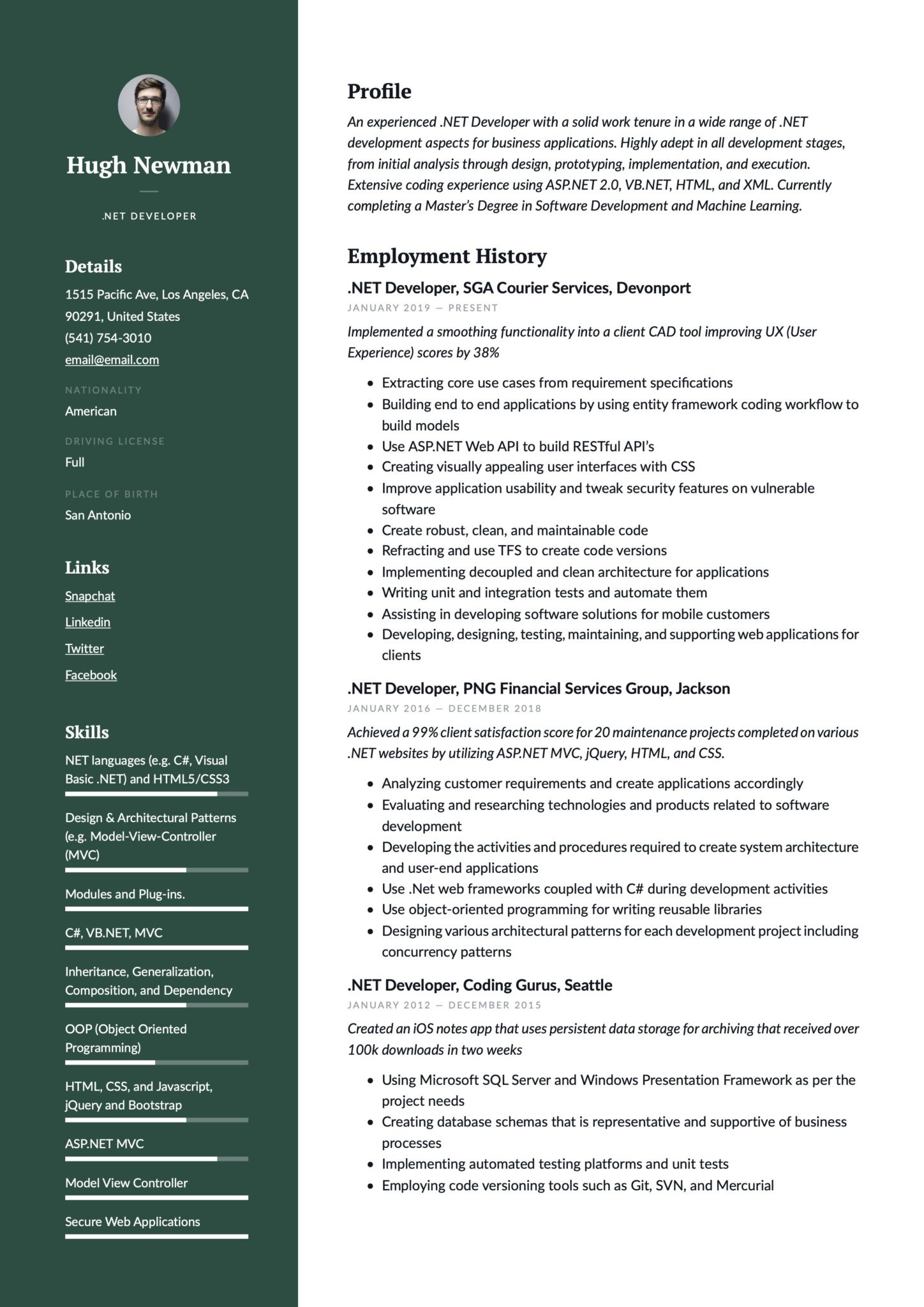 Net Sample Resume 4 Years Experience Net Developer Resume & Writing Guide  17 Templates 2022