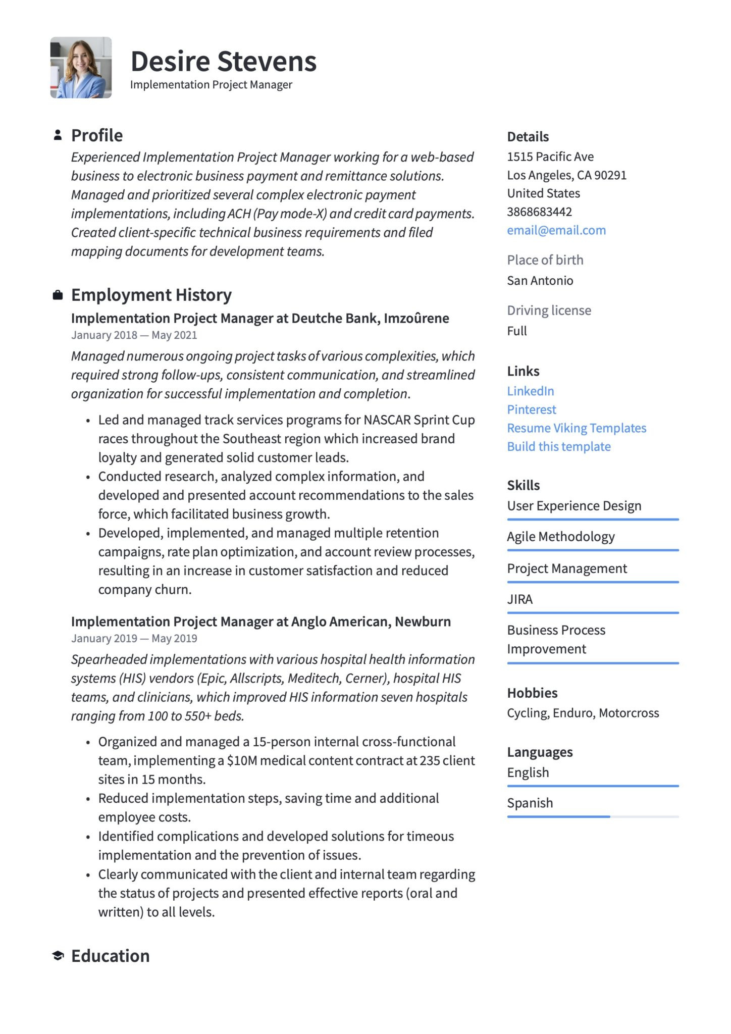 Net Sample Resume for Migration Projects Implementation Project Manager Resume Guide 20 Examples