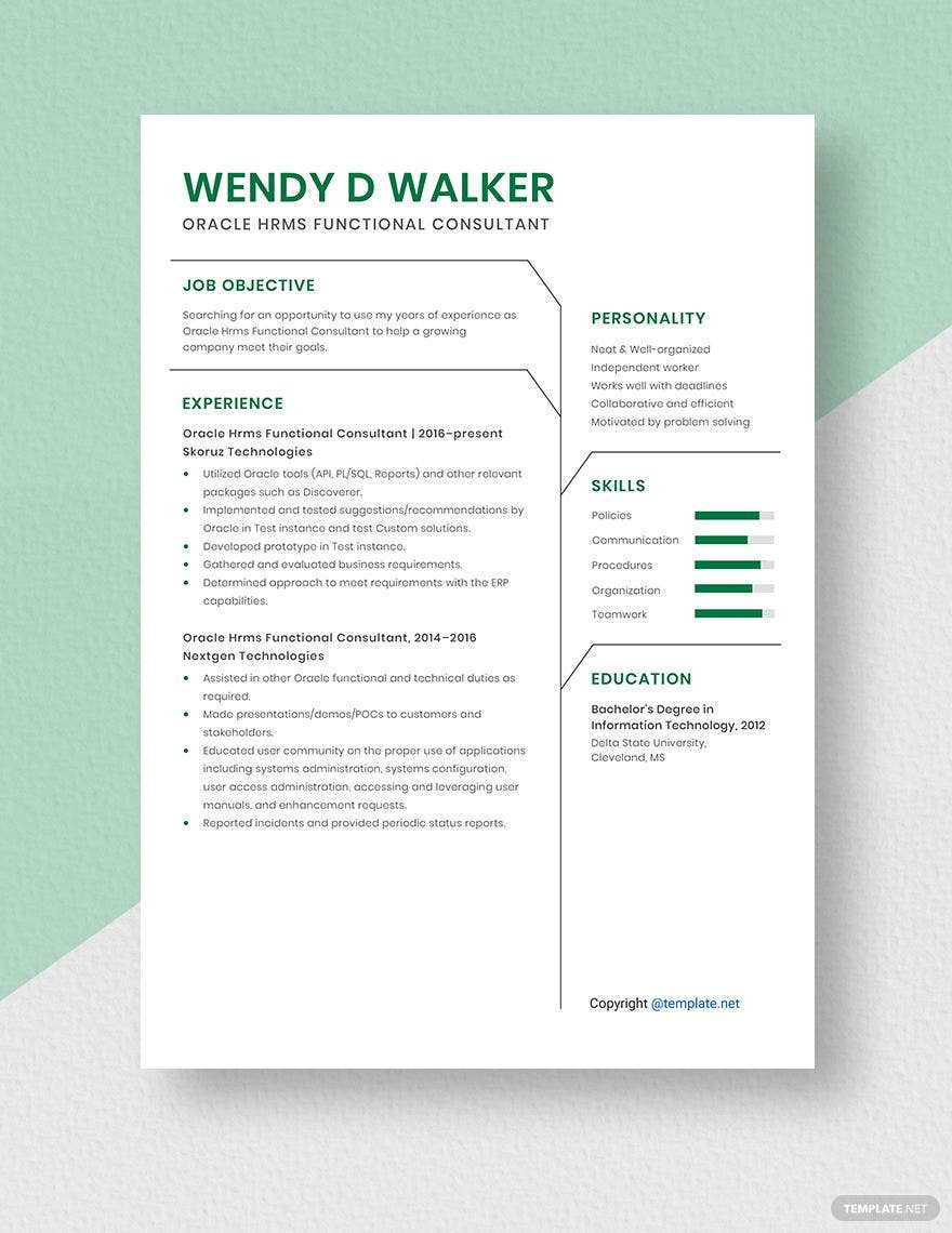 Oracle Hrms Functional Consultant Resume Sample oracle Hrms Functional Consultant Resume Template – Word, Apple …