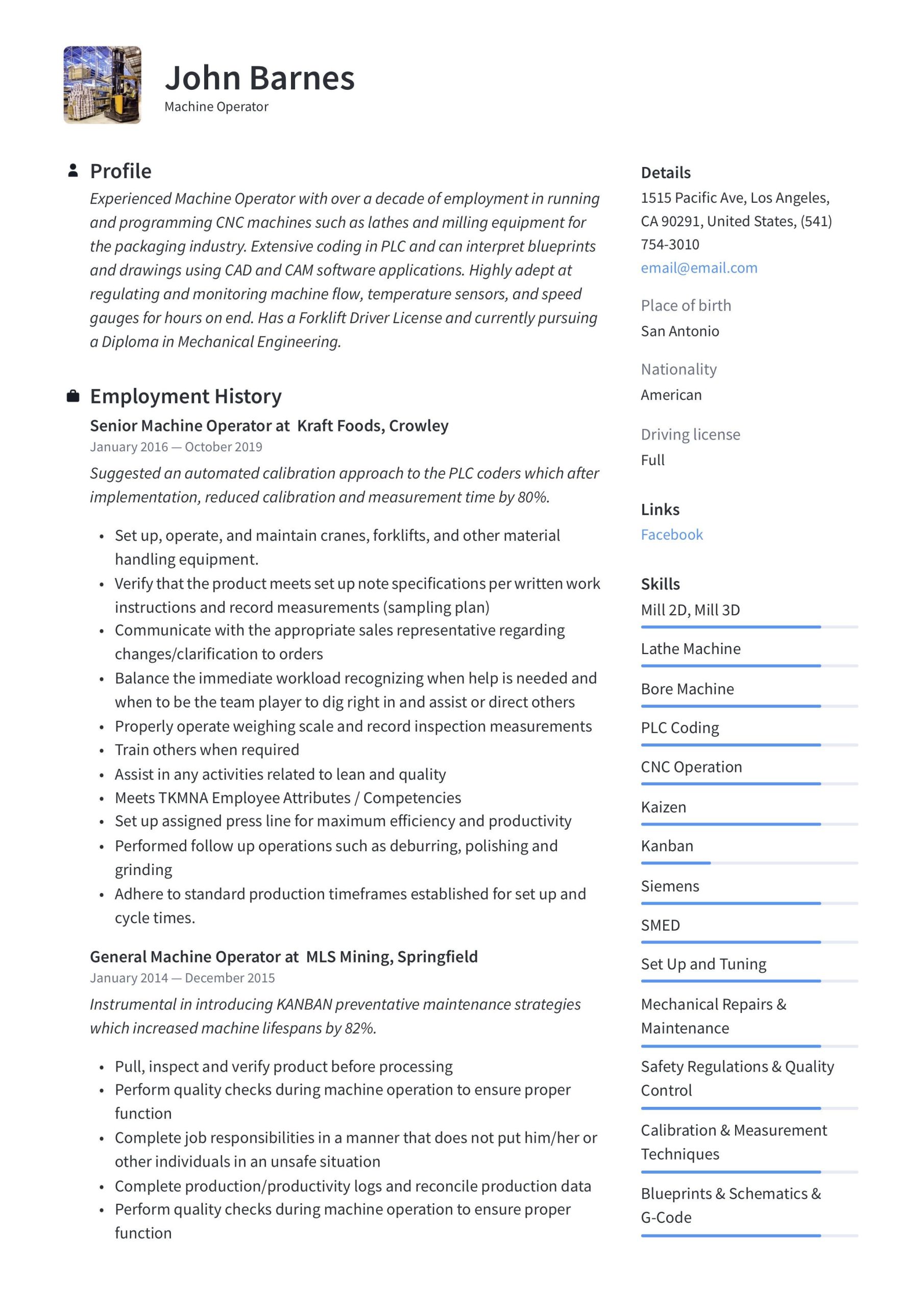 Production Operator Job Description Resume Sample Machine Operator Resume Template Guided Writing, Resume Template …