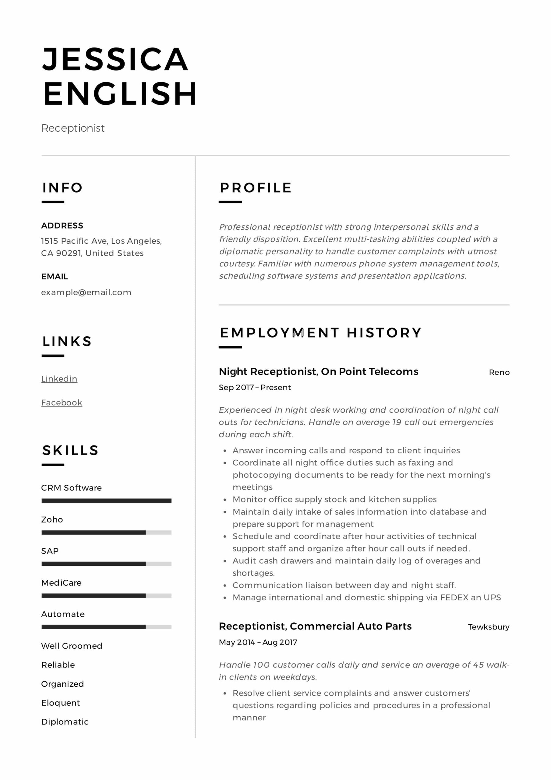Receptionist Job Description Sample On Resume Receptionist Resume Example & Writing Guide 12 Samples Pdf 2020 Receptionist Job Description Sample On Resume Receptionist Resume Example & Writing Guide 12 Samples Pdf 2020