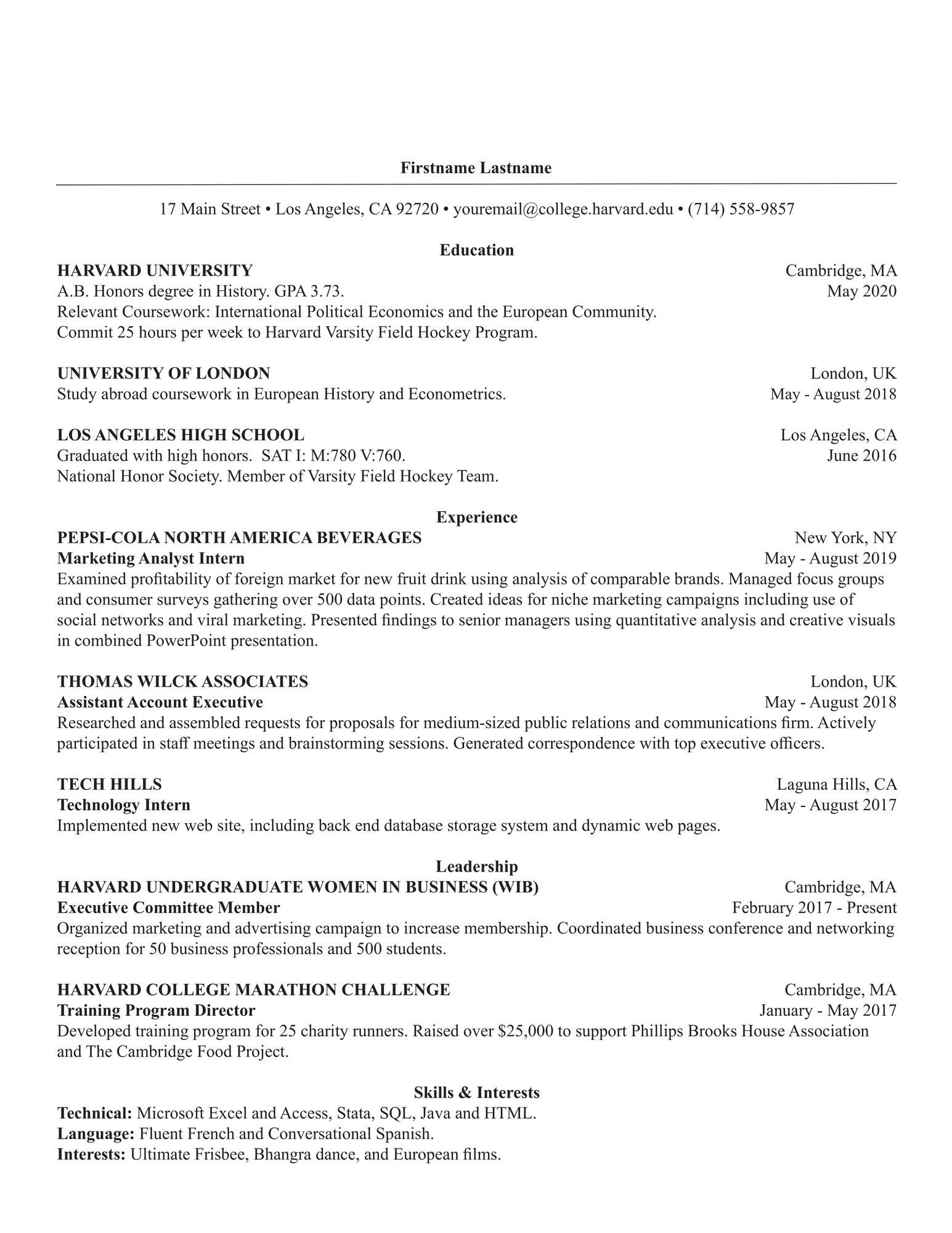 Resume for Masters Application Sample Harvard Ocs Sample Resume Sponsored the Harvard Crimson