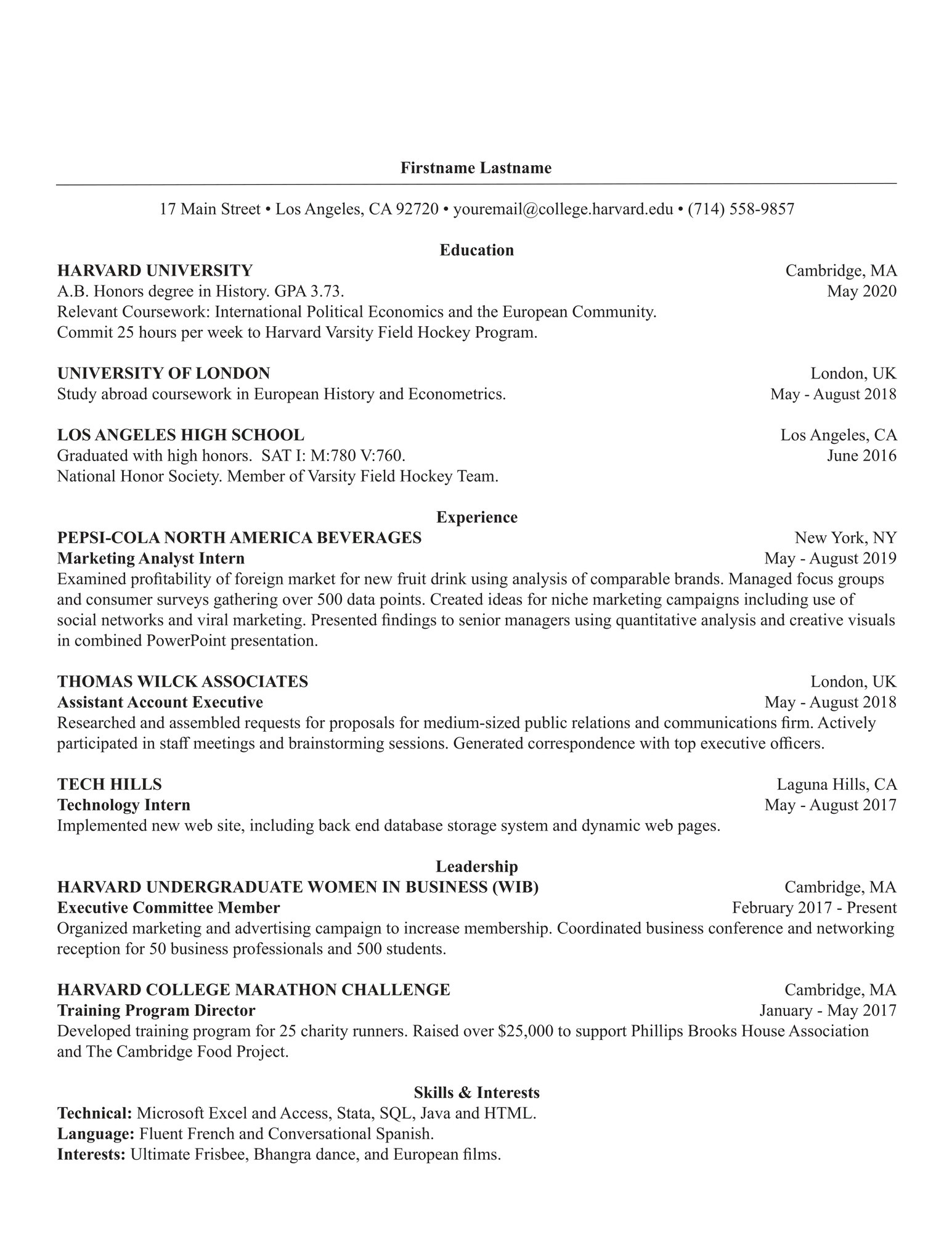 Resume for Masters Application Sample Harvard Ocs Sample Resume Sponsored the Harvard Crimson