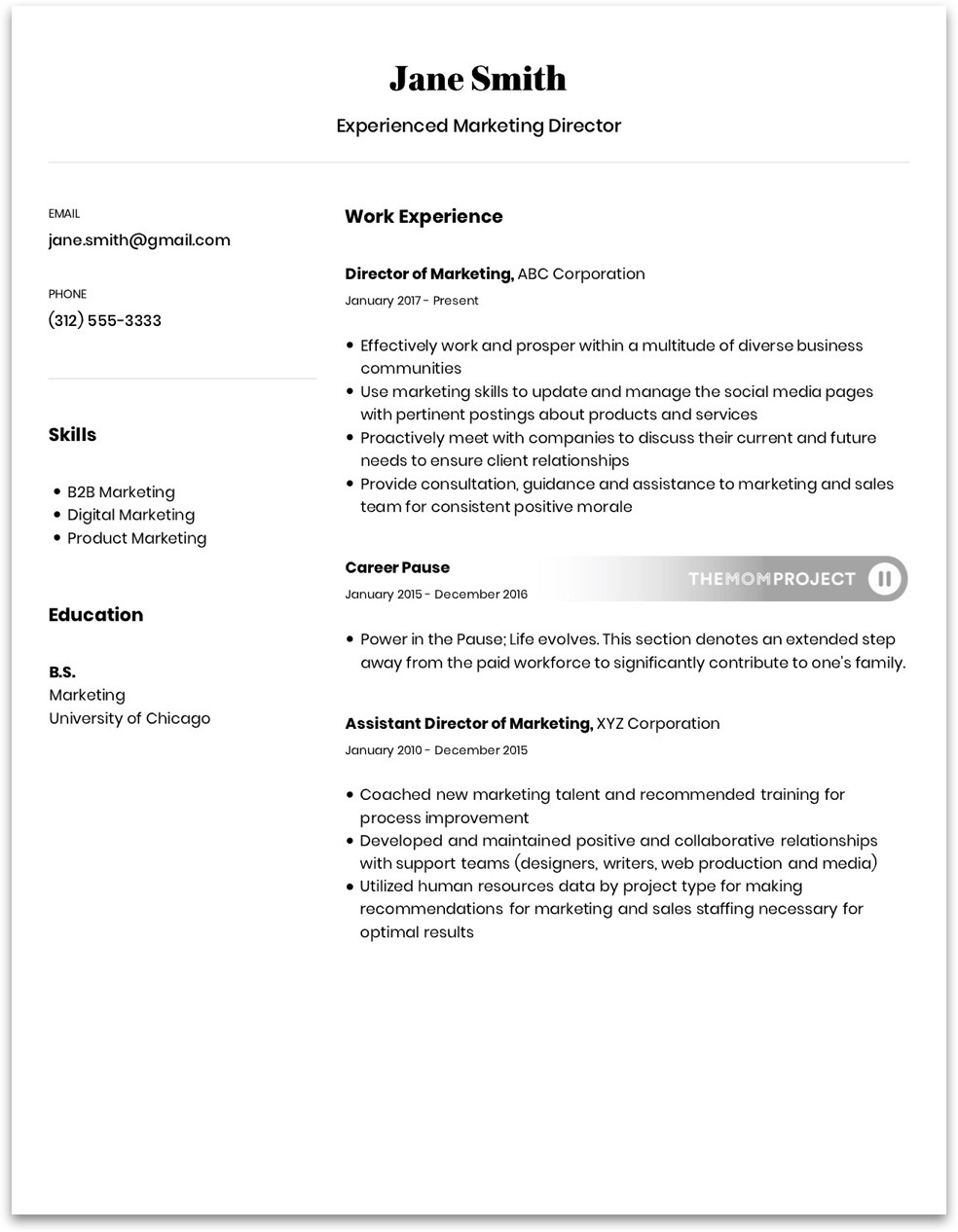 Resume for Mom Returning to Work Sample Executive Of Household Resume Rev the Mom Project