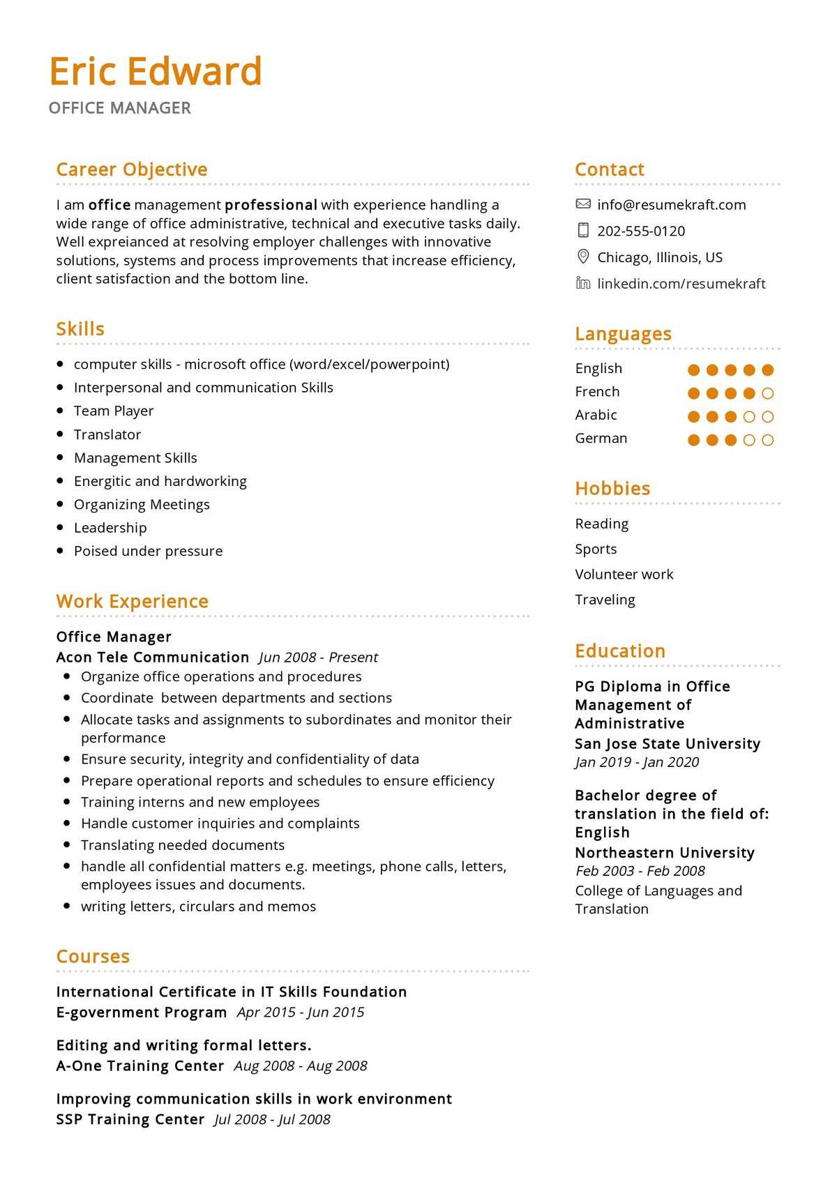 Resume Sample for An Experienced Office Manager Office Manager Resume Sample 2022 Writing Tips – Resumekraft