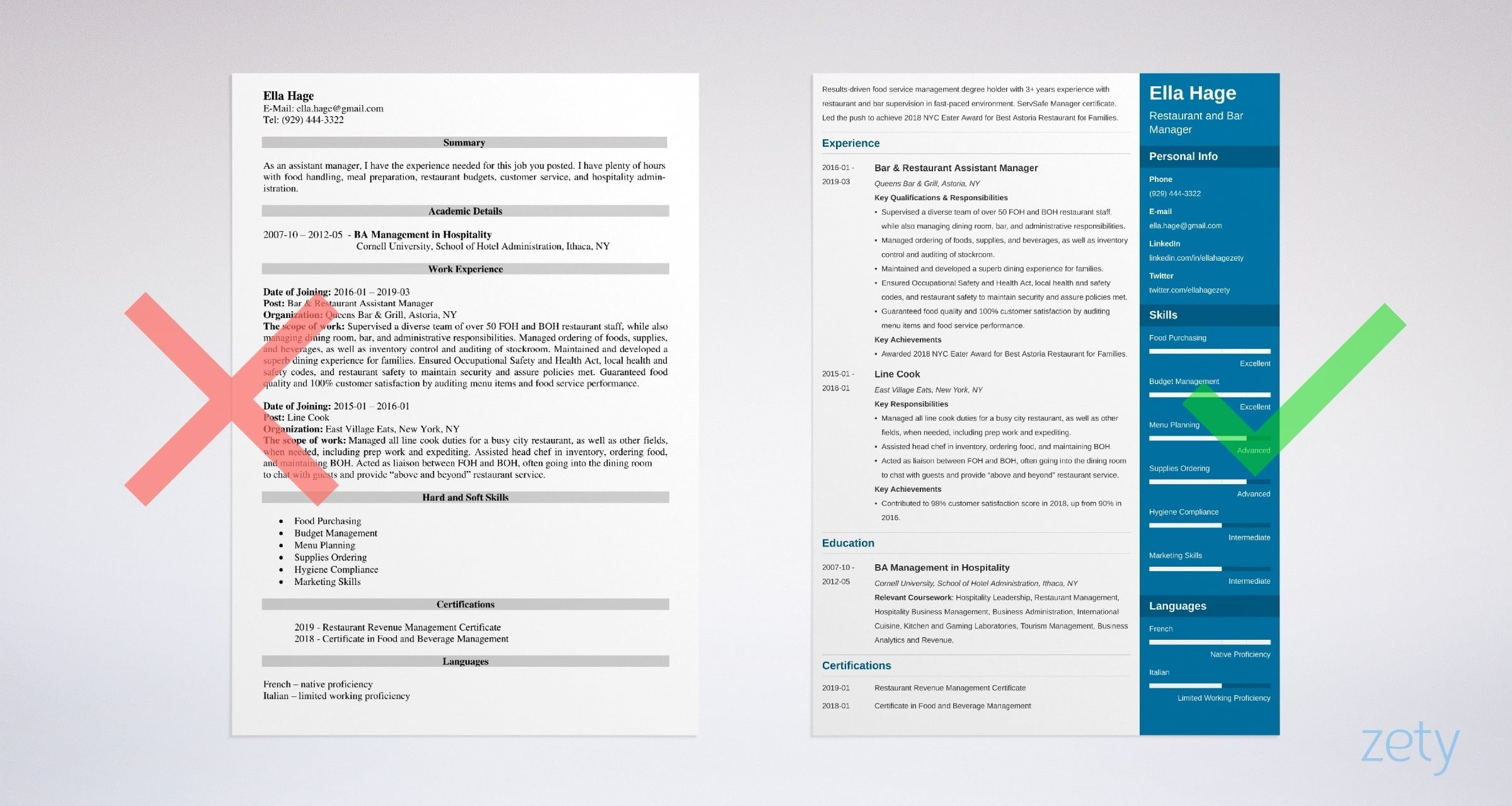 Resume Sample for assistant Restaurant Manager Restaurant Manager Resume Examples: Job Description, Skills