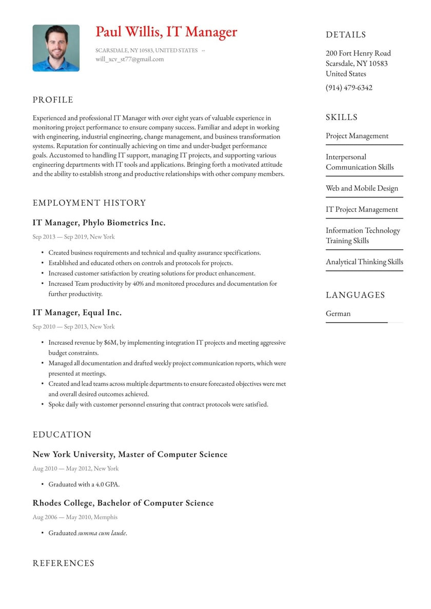 Resume Sample for tool and Die Manager It Manager Resume Examples & Writing Tips 2022 (free Guide)