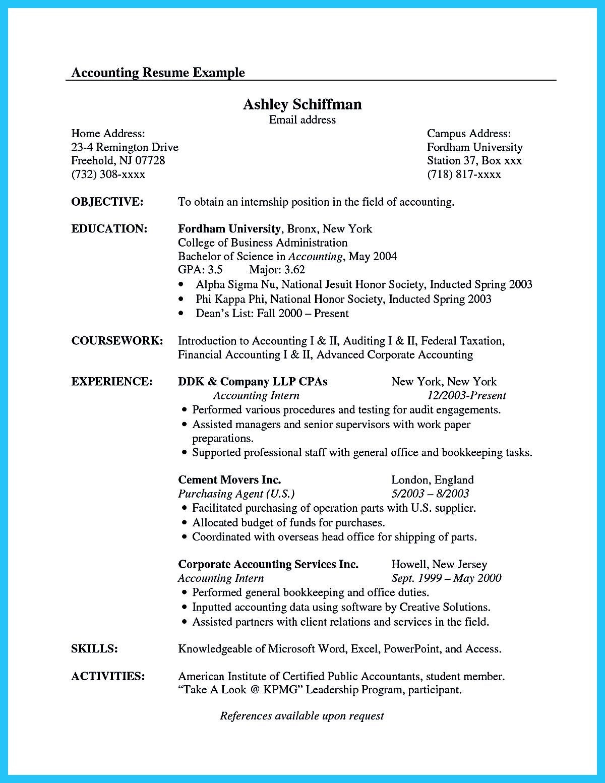 Resume Samples for College Students Accounting Accounting Student Resume Here Presents How the Resume Of …