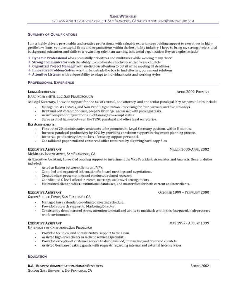 Resume Samples Of Sr Administrative assistant Iii Investment Firm Executive assistant Resume