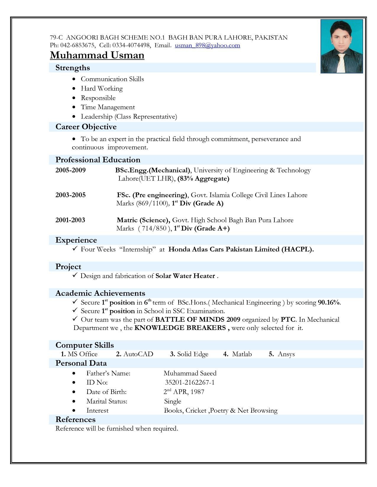 Resume Samples Resume Samples for Freshers top 5 Resume formats for Freshers – Resume format Best Resume …