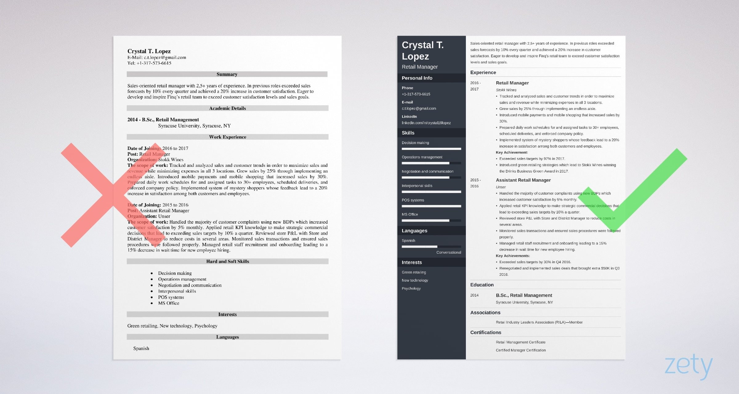 Resume Samples Retail to Admin Jobs Retail Manager Resume Examples (with Skills & Objectives)