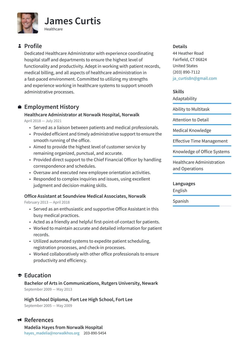 Sample Healthcare Administration Entry Level Resume Healthcare Resume Examples & Writing Tips 2022 (free Guide)
