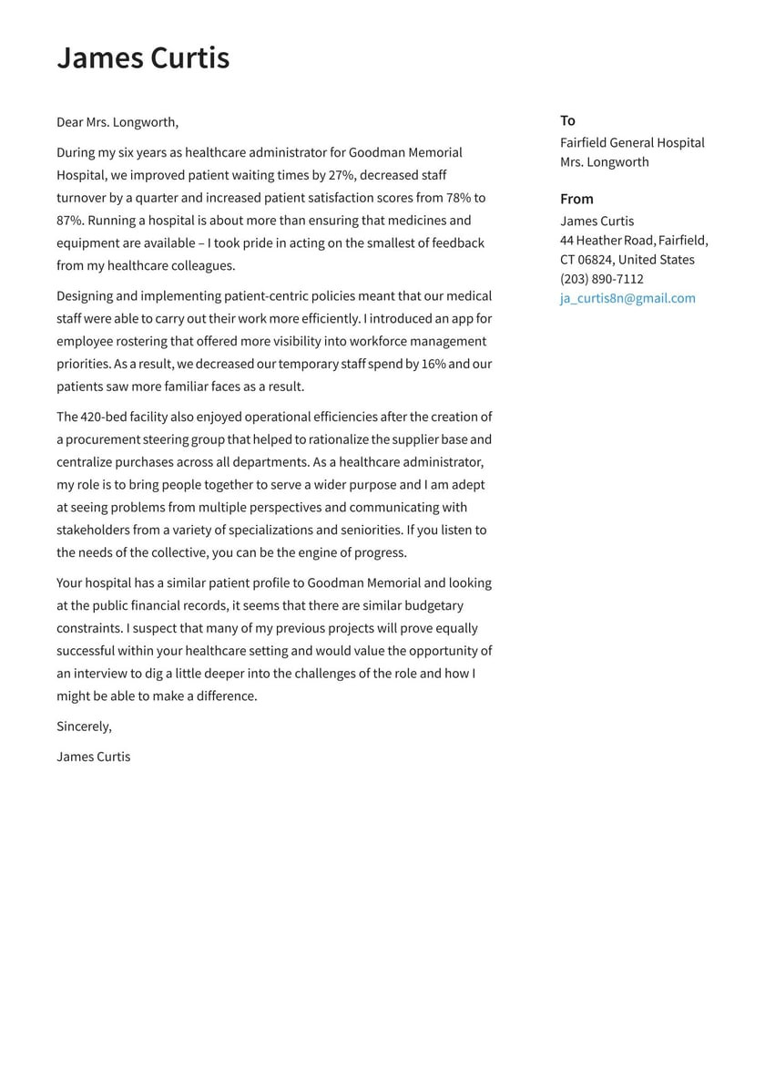 Sample Medical Writer Resume Cover Letter Healthcare Cover Letter Examples & Expert Tips [free] Â· Resume.io