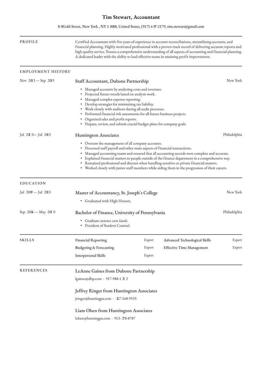 Sample Of Good Resume for Intermediate General Accountant Accountant Resume Examples & Writing Tips 2022 (free Guide)