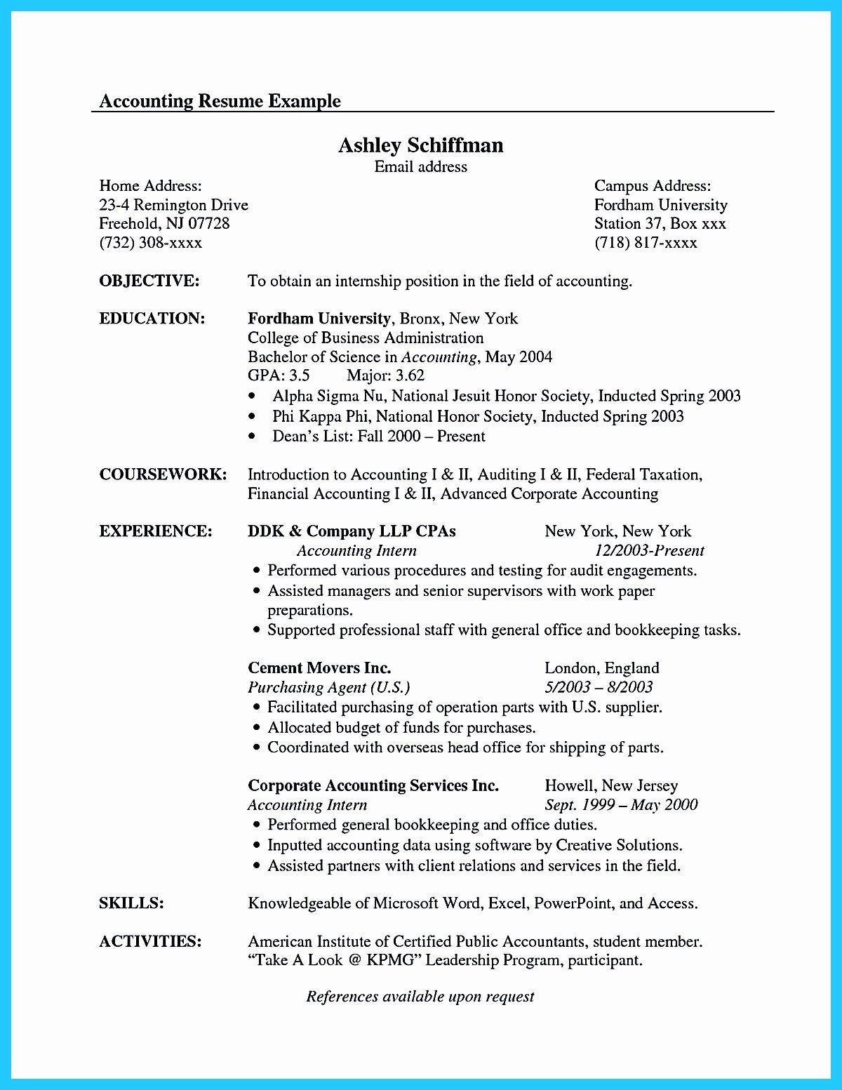 Sample Of Good Resume for Intermediate General Accountant Accounting Graduate Resume No Experienceâ¢ Printable Resume …