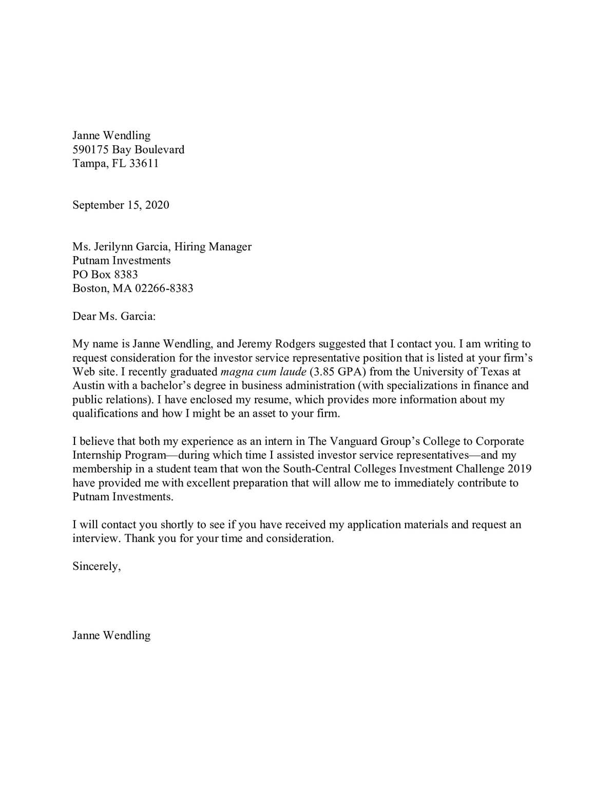 Sample Referral Cover Letter for Resume Cover Letter Samples Templates Examples