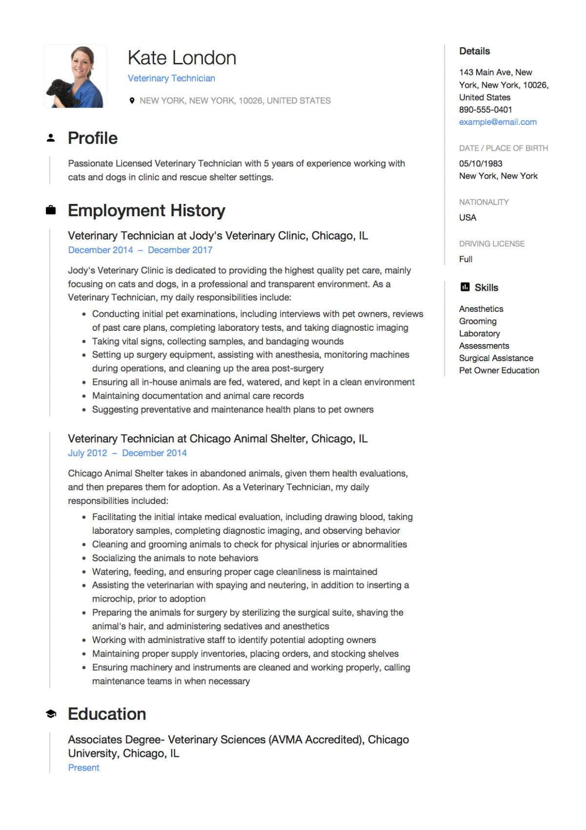 Sample Resume for A Starting Career Pet Care 11 Vet Tech Scholar Resume Veterinary Technician, Resume …