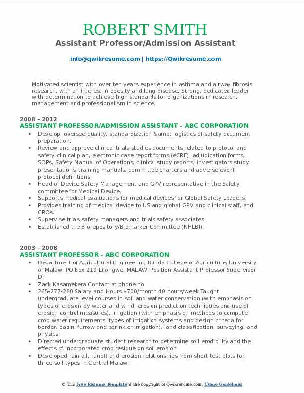 Sample Resume for assistant Professor Management assistant Professor Resume Samples Sample Resume for assistant Professor Management assistant Professor Resume Samples