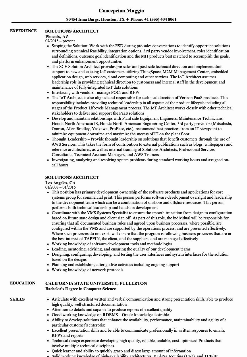 Sample Resume for Aws solution Architect associate Fresher Aws solution Architect Resume for Freshers Pdf References …