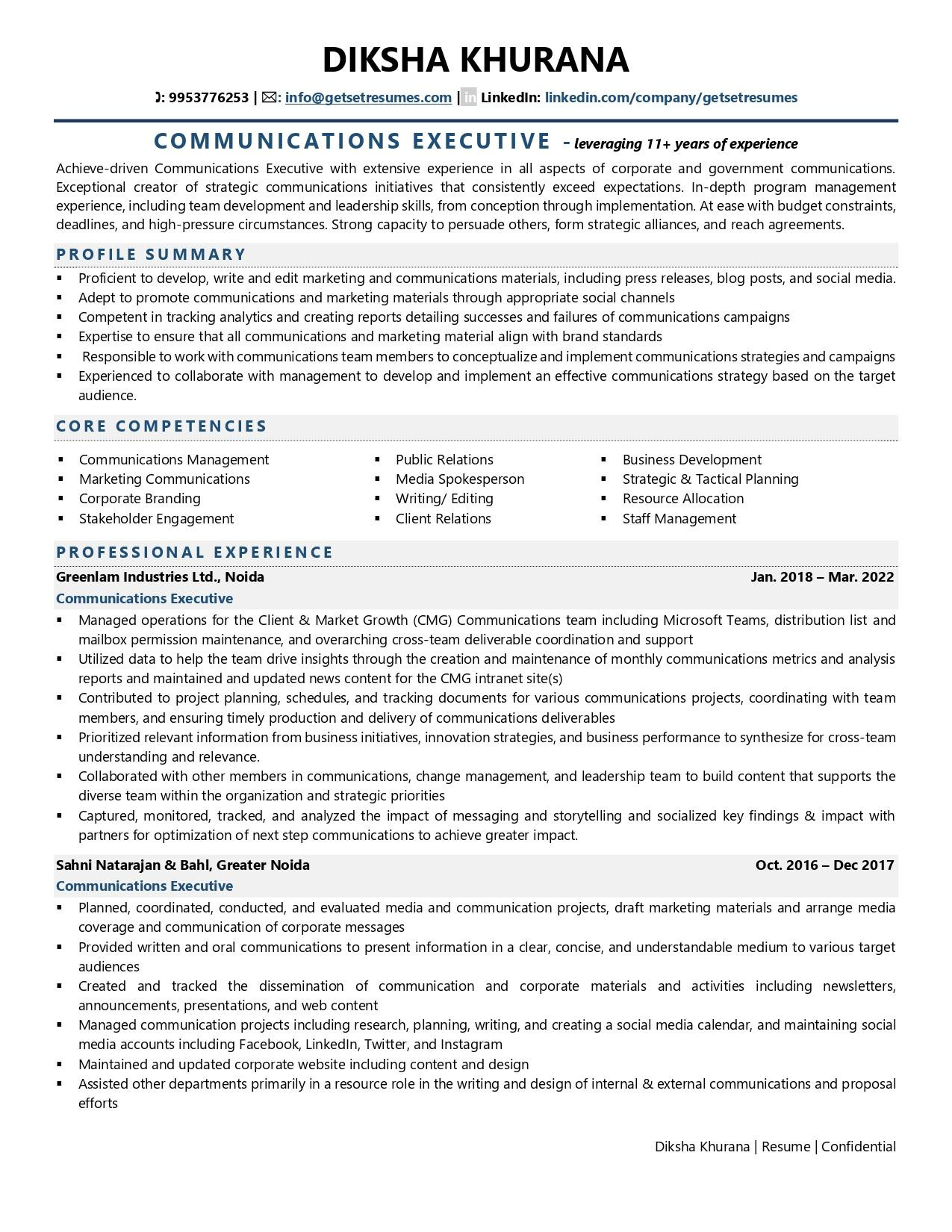 Sample Resume for Corporate Communication Executive Communications Executive Resume Examples & Template (with Job …