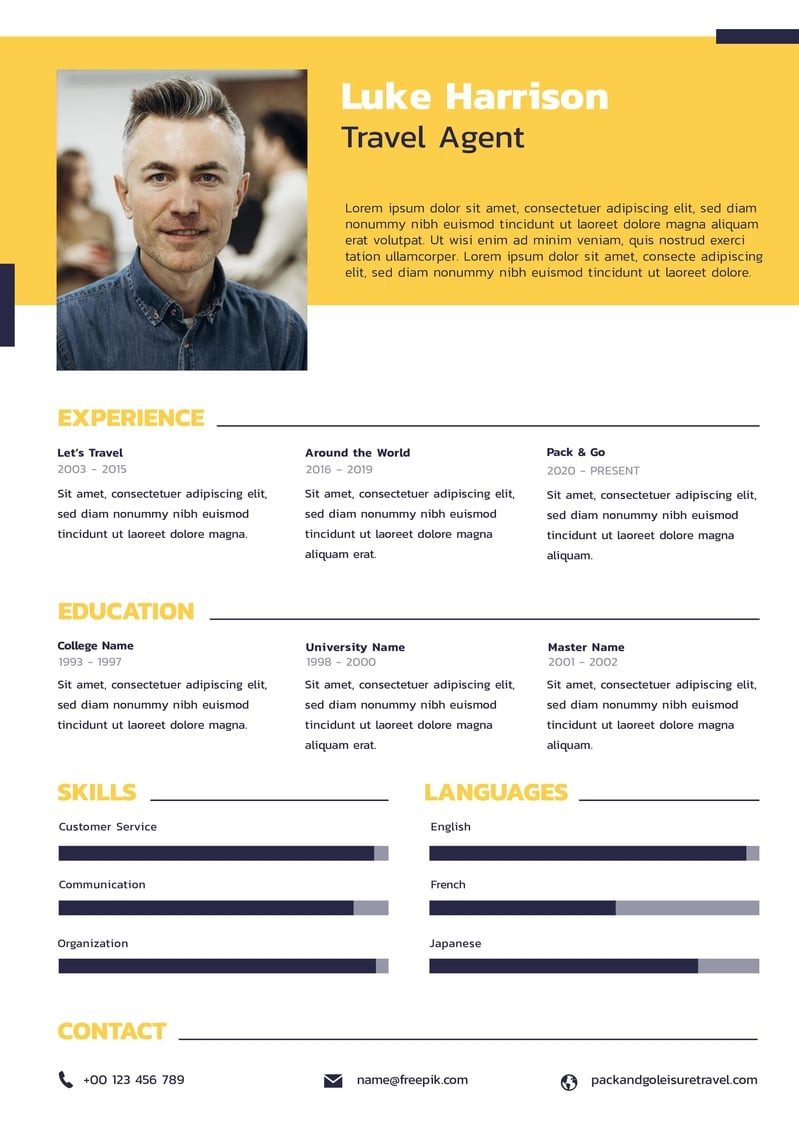 Sample Resume for Corporate Travel Consultant Free Modern Simple Luke Travel Agent Resume Template