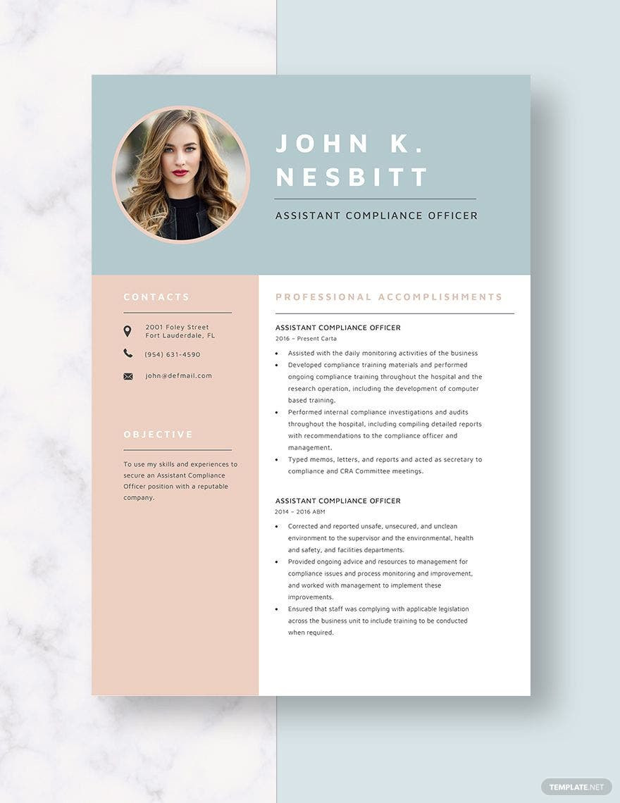 Sample Resume for Environmental Compliance Department Compliance Officer Resume Templates – Design, Free, Download …