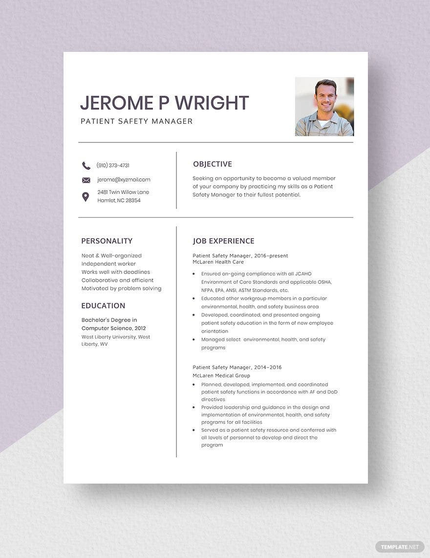 Sample Resume for Environmental Health and Safety Manager Safety Manager Resume Templates – Design, Free, Download …