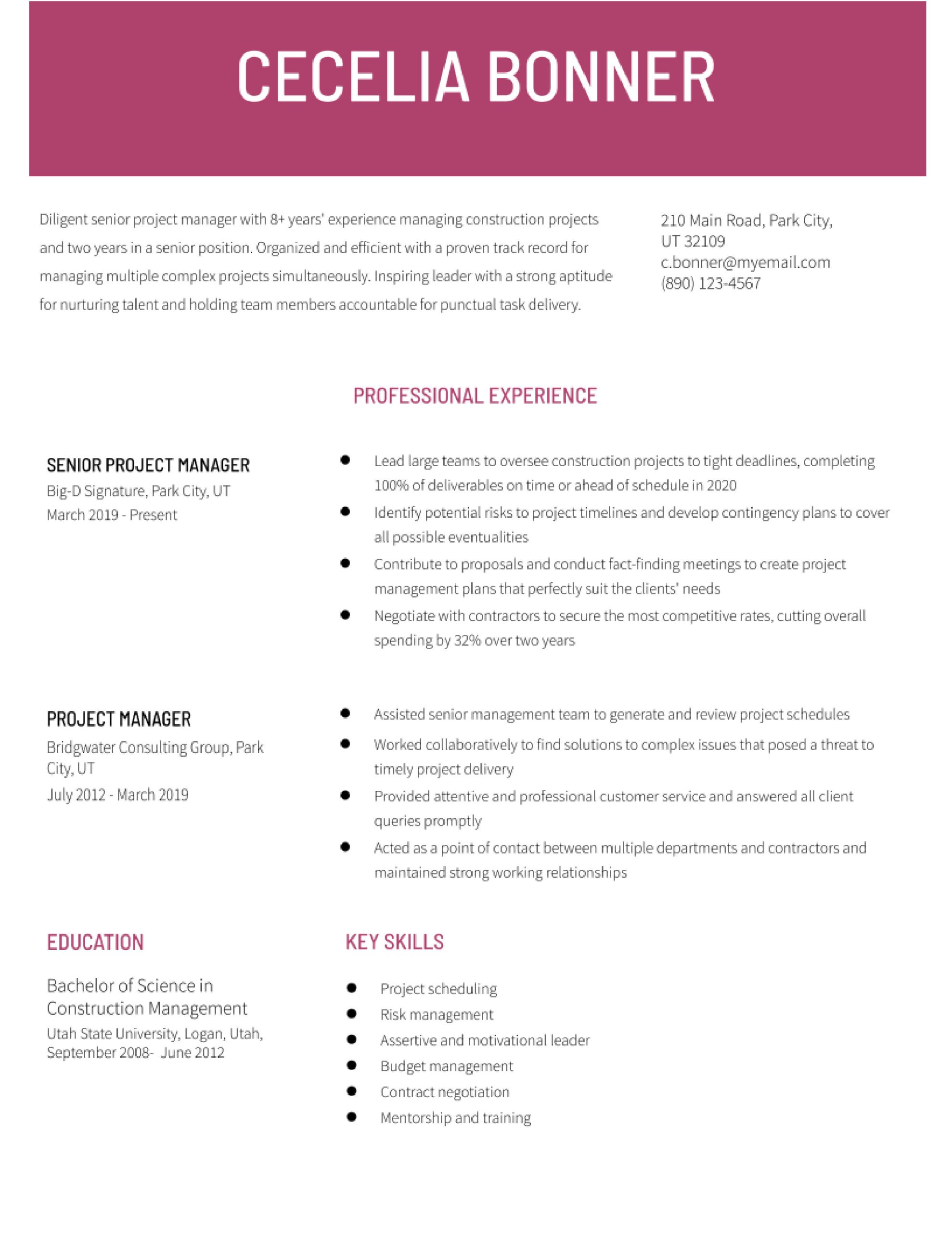 Sample Resume for Epc Project Manager Senior Project Manager Resume Examples In 2022 – Resumebuilder.com