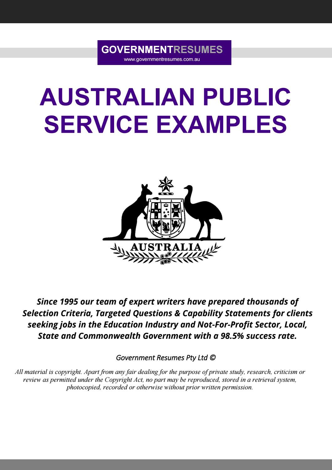 Sample Resume for Government Jobs Australia Examples [australian Public Service] by 1300 Resume – issuu