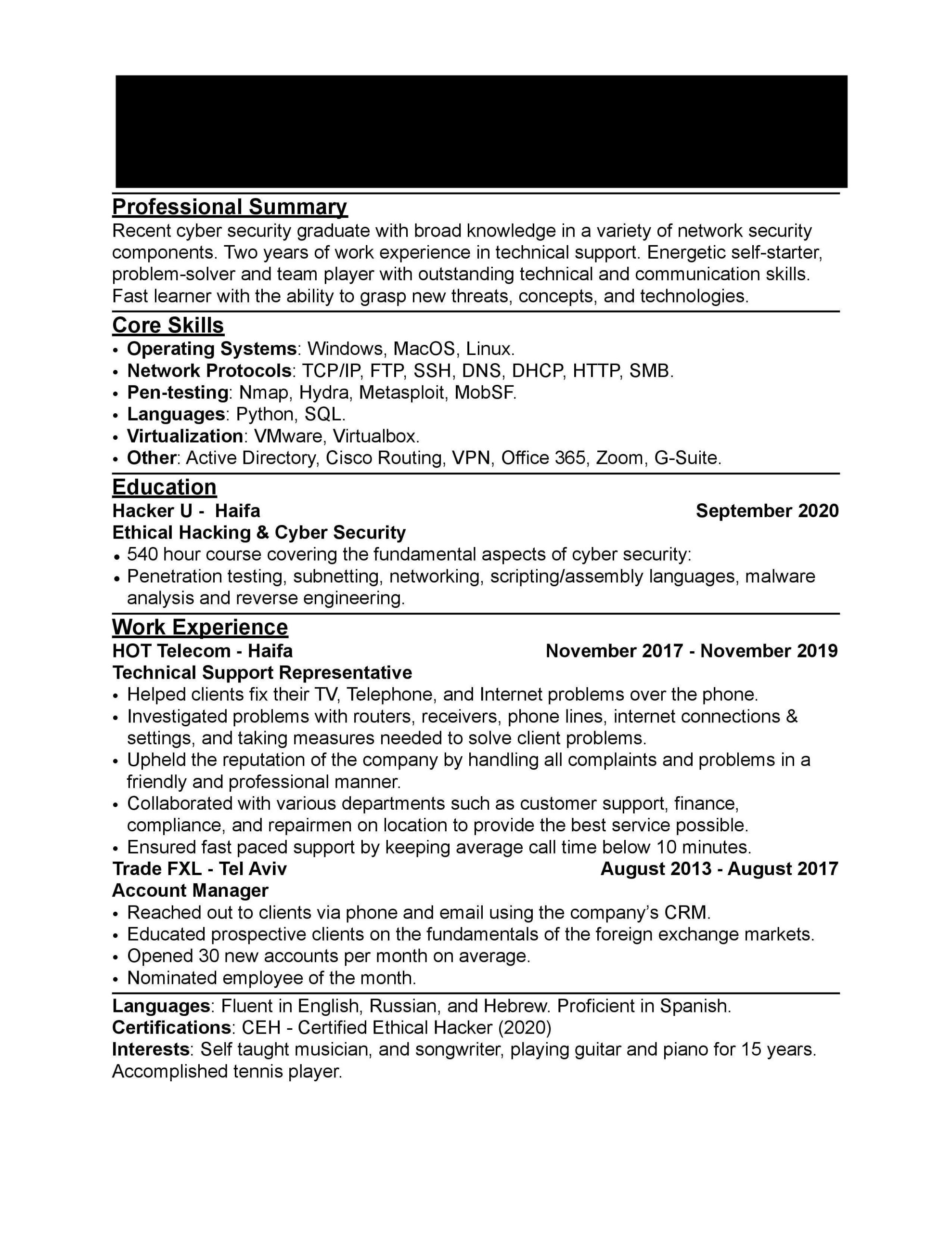 Sample Resume for Security Officer with No Experience How Does My Entry Level Cyber Security Resume Look? : R …