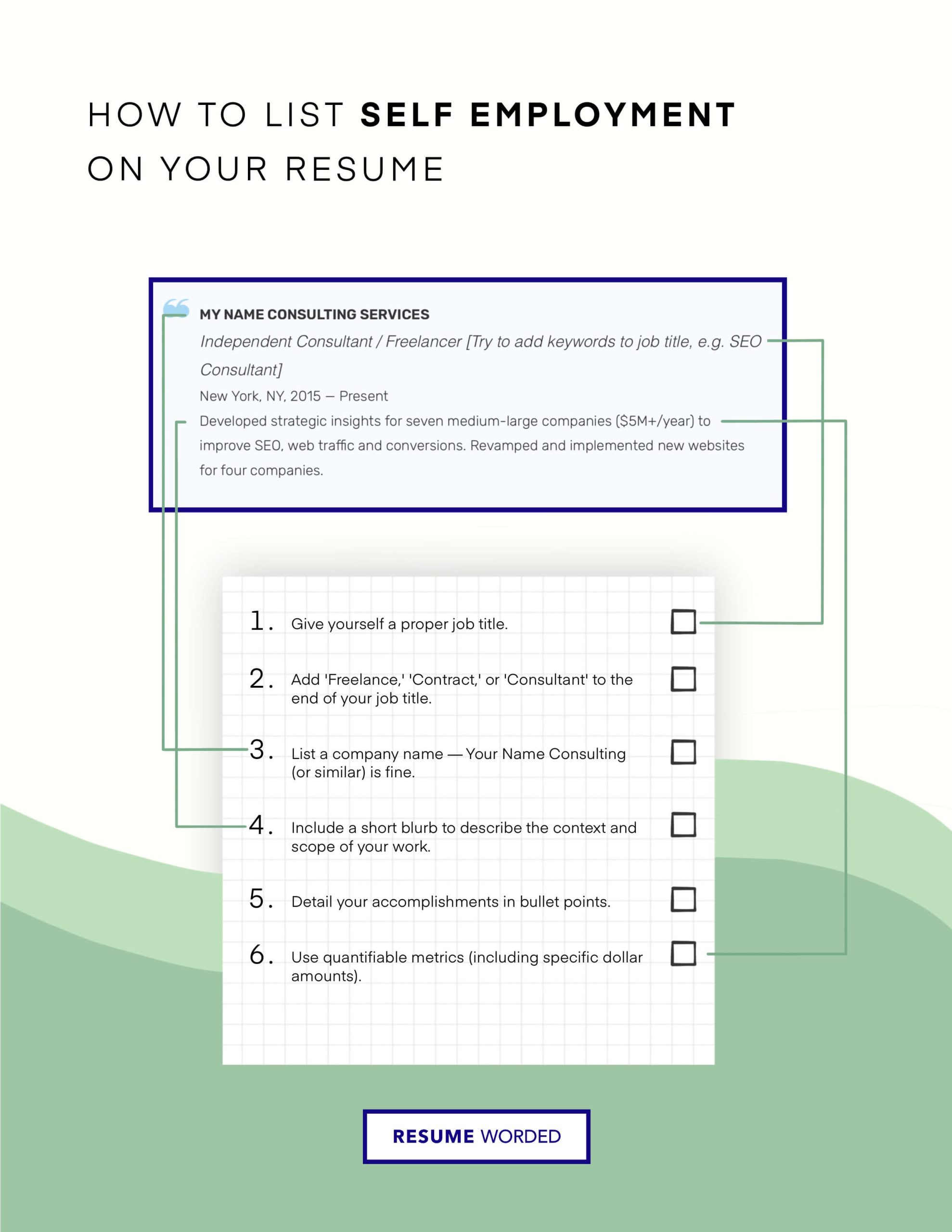 Sample Resume for Self Employed Consultant How to List Self Employment On Your Resume [lancarrezekiq Examples]