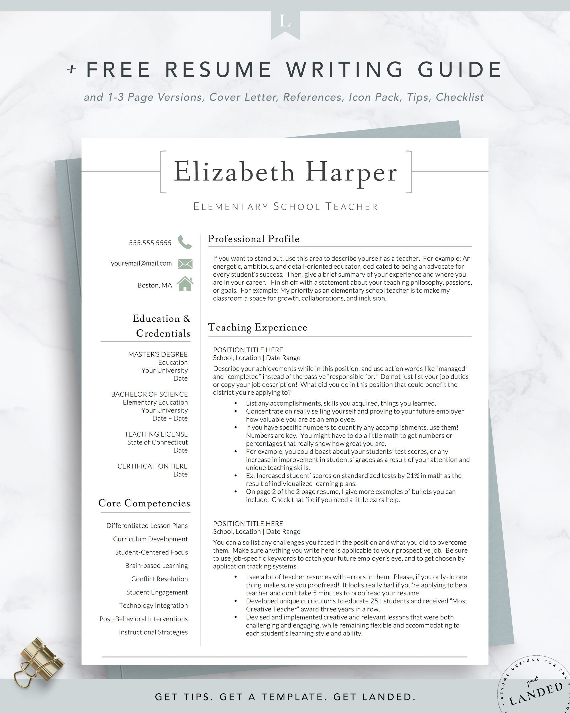 Sample Resume for University Teaching Positions Teacher Resume Template for Word & Pages Teacher Cv – Etsy.de