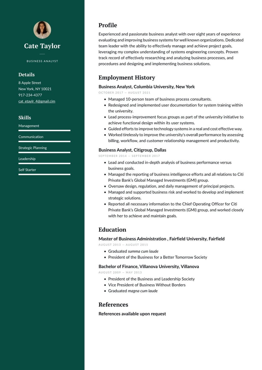 Sample Resume Graduate with Mana Cum Laude Business Analyst Resume Examples & Writing Tips 2022 (free Guide)