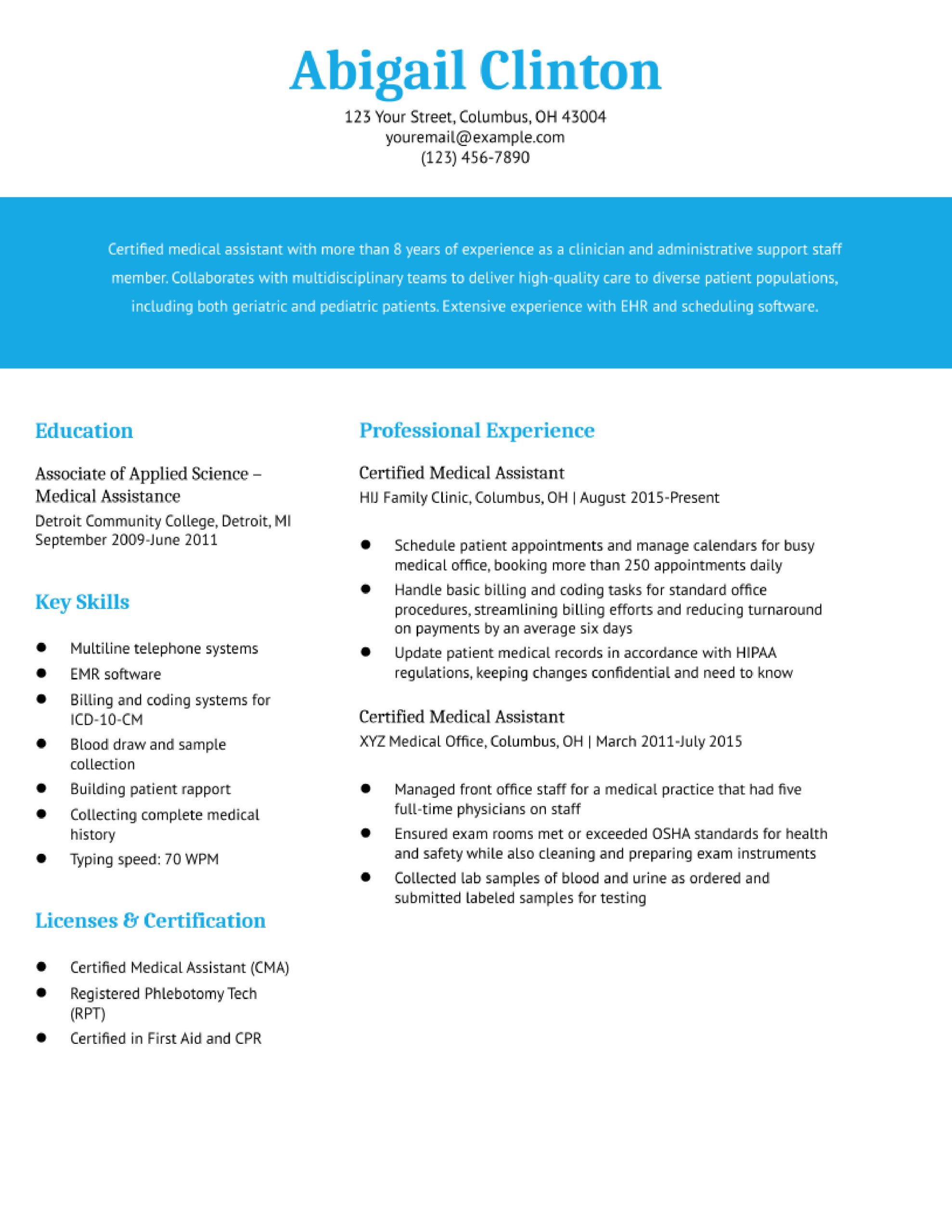 Sample Resume Healthcare Administrative Support with 10 Years Experience Medical assistant Resume Examples In 2022 – Resumebuilder.com