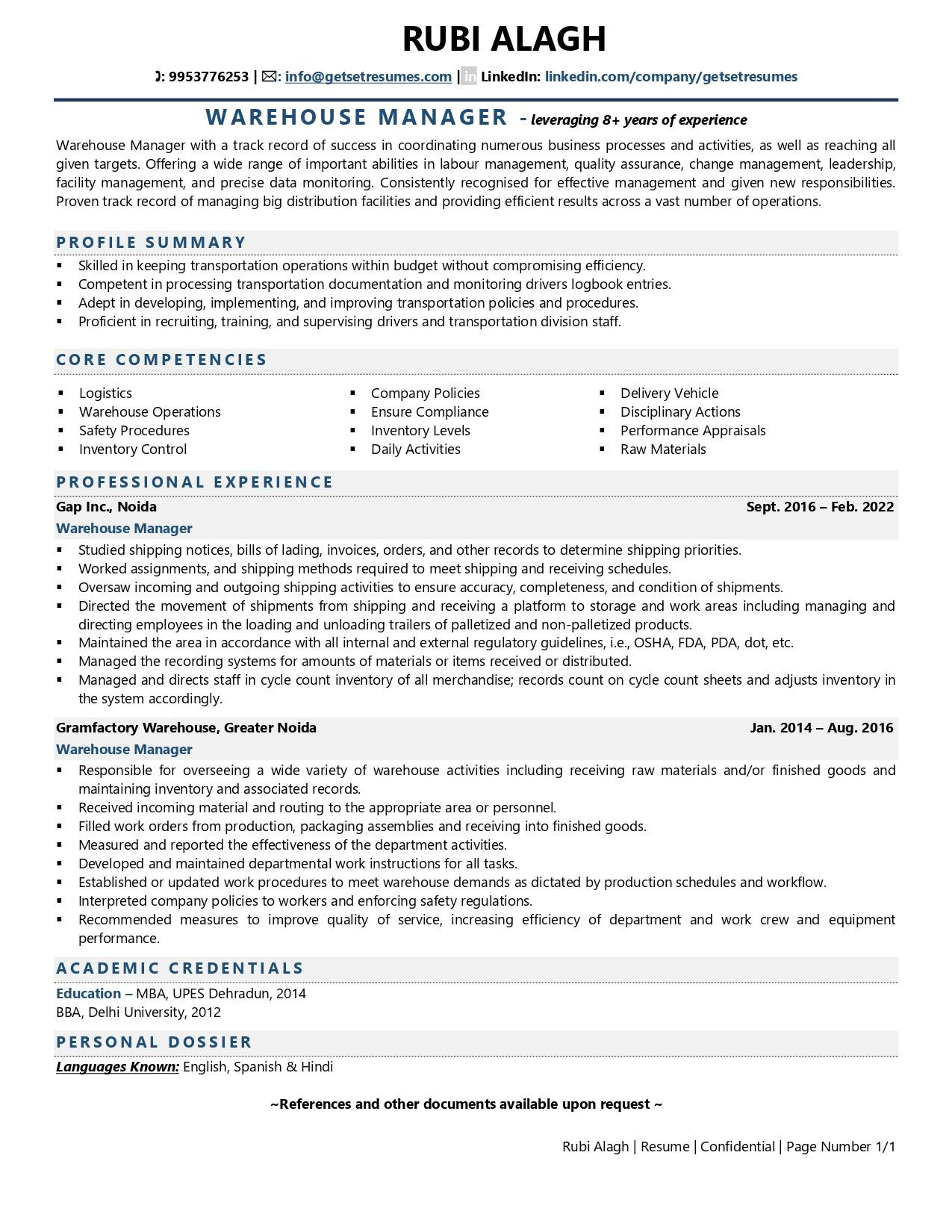 Sample Resume Objective Statements for Warehouse Warehouse Supervisor Resume Examples & Template (with Job Winning …