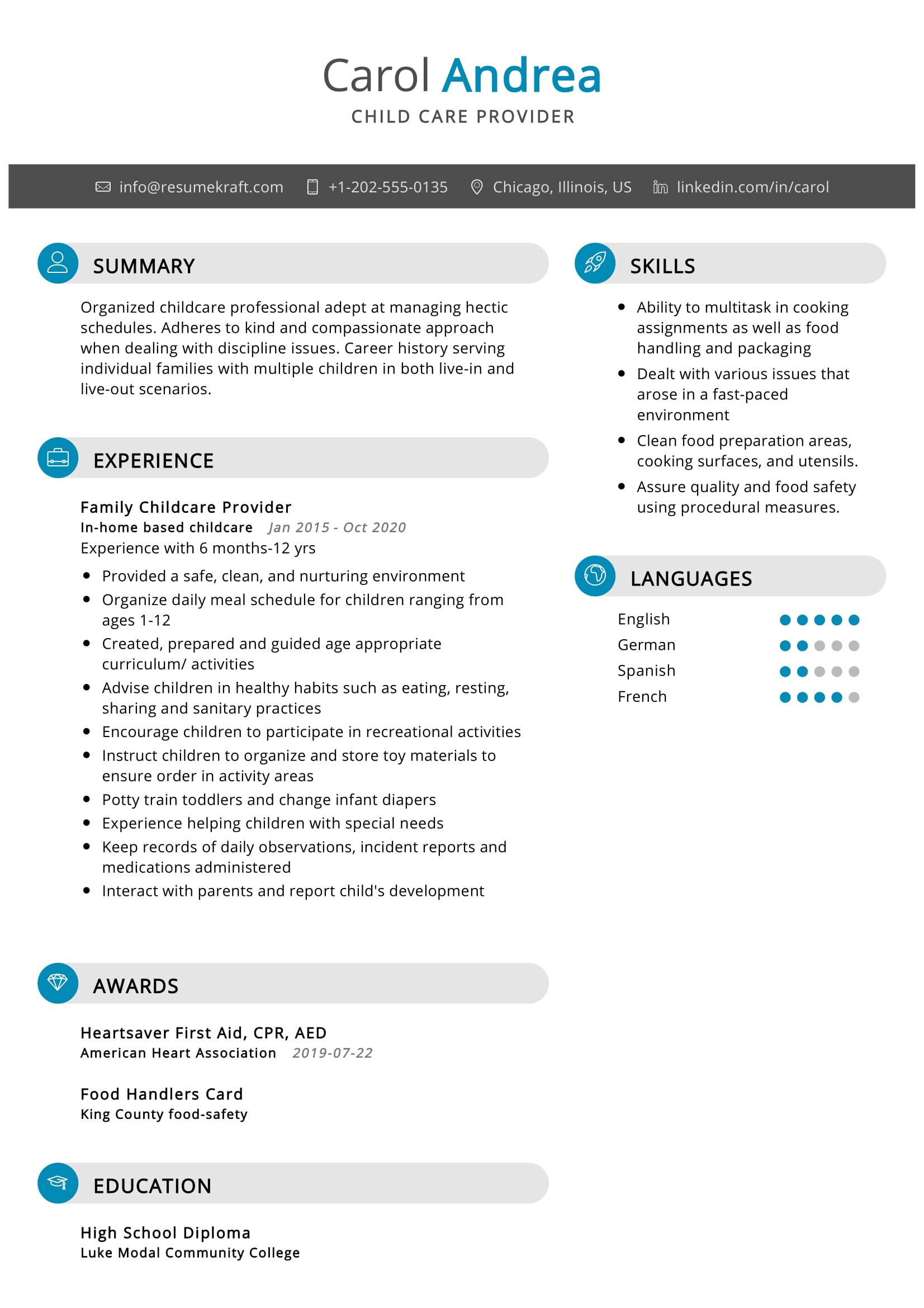 Sample Resume Objective to Work In Childcare Child Care Resume Sample 2022 Writing Tips – Resumekraft