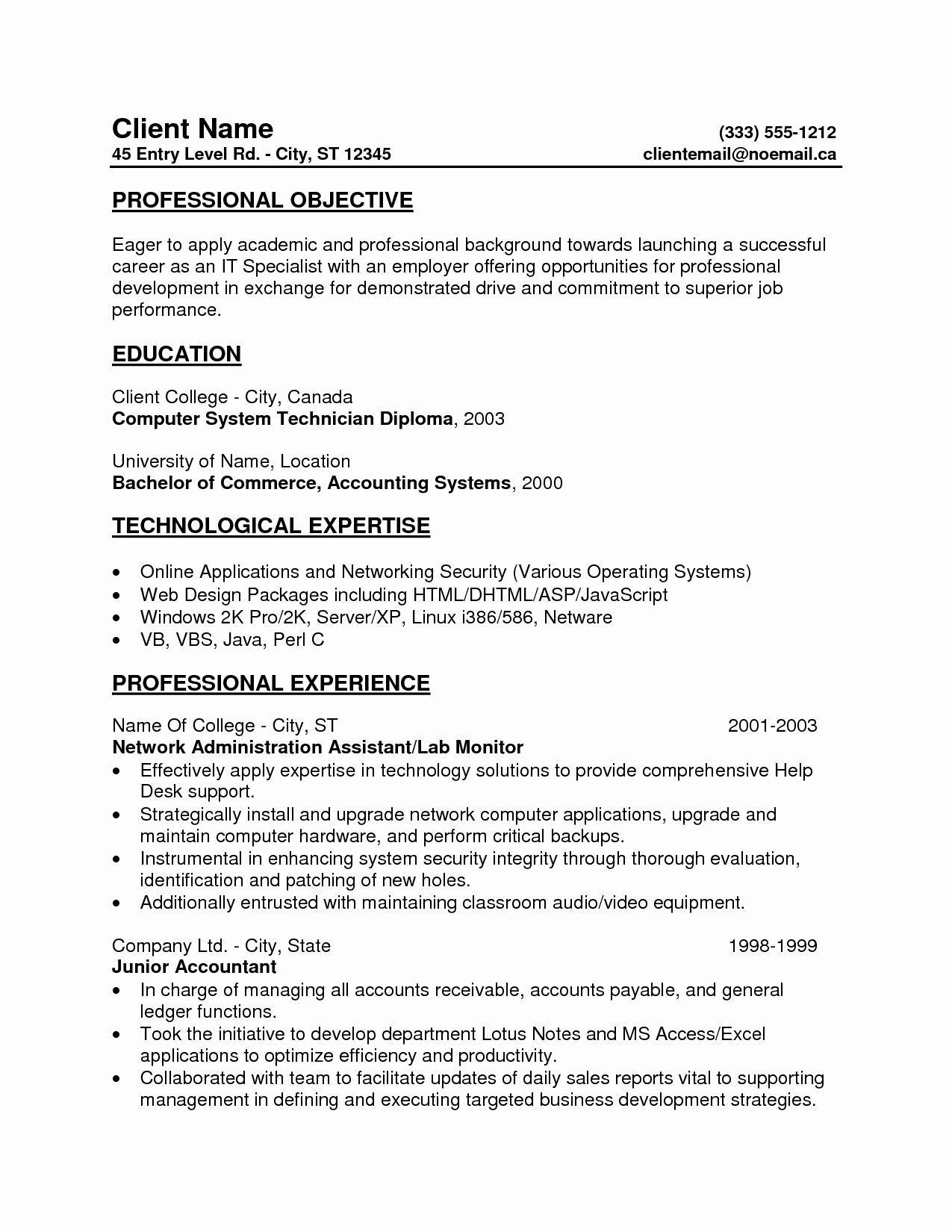 Sample Resume Objectives for Entry Level Jobs Resume Objective Examples Entry Level