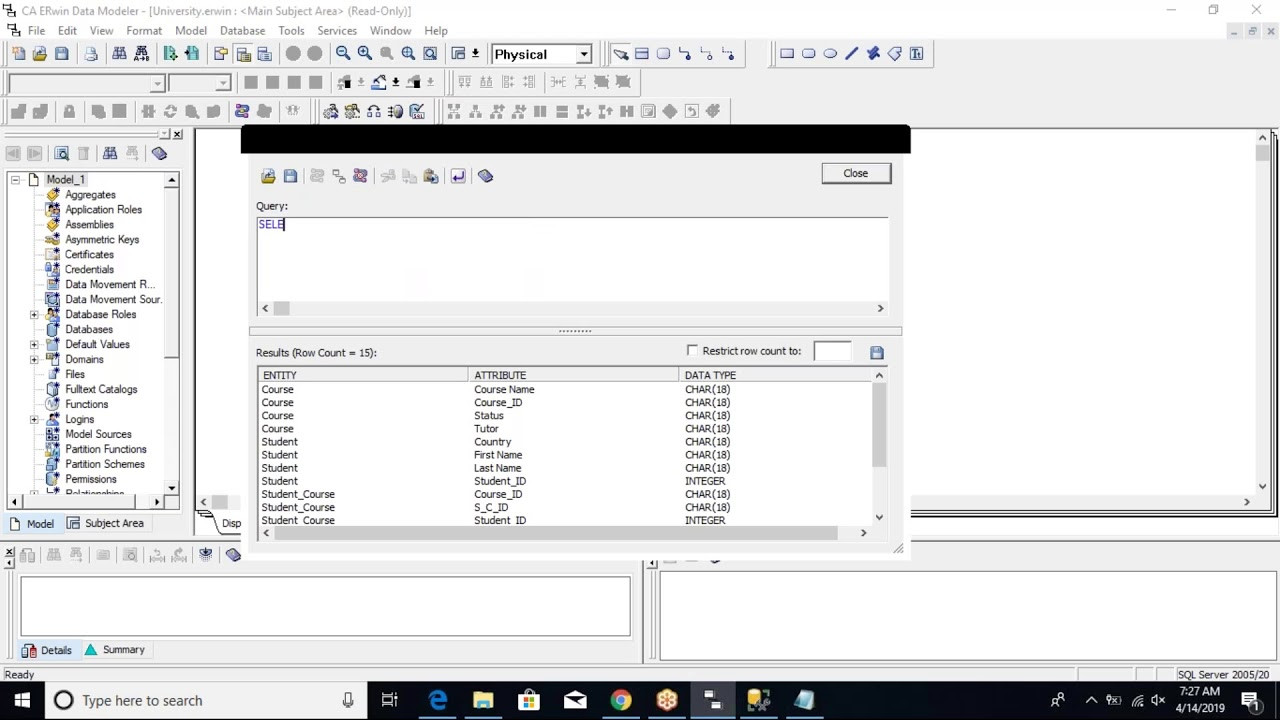 Sample Resume Of Erwin Data Modeler Data Modeling with Erwin – Data Query tool