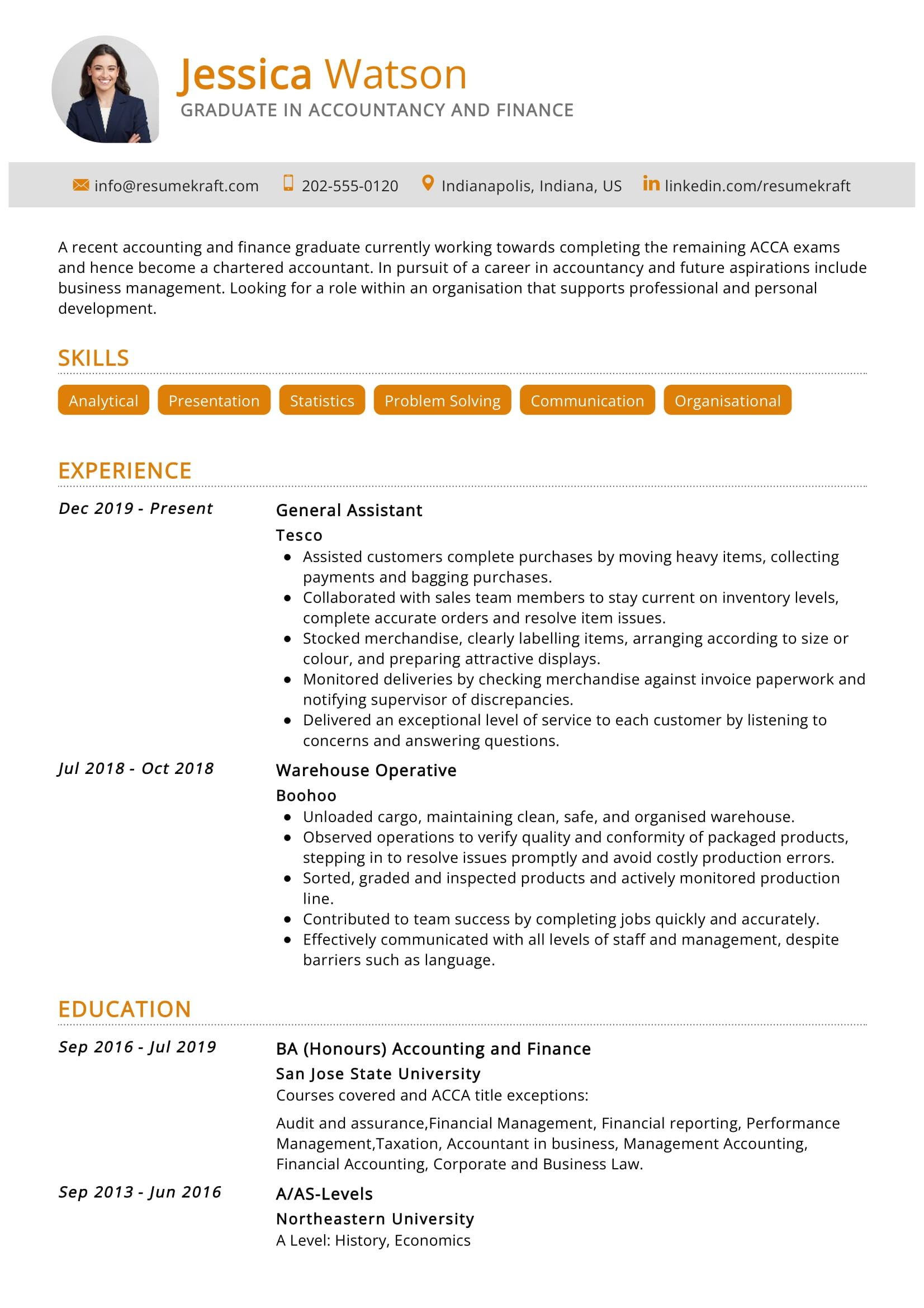 Sample Resume Of Finance Accounting Graduate Finance Graduate Resume Sample 2022 Writing Tips – Resumekraft