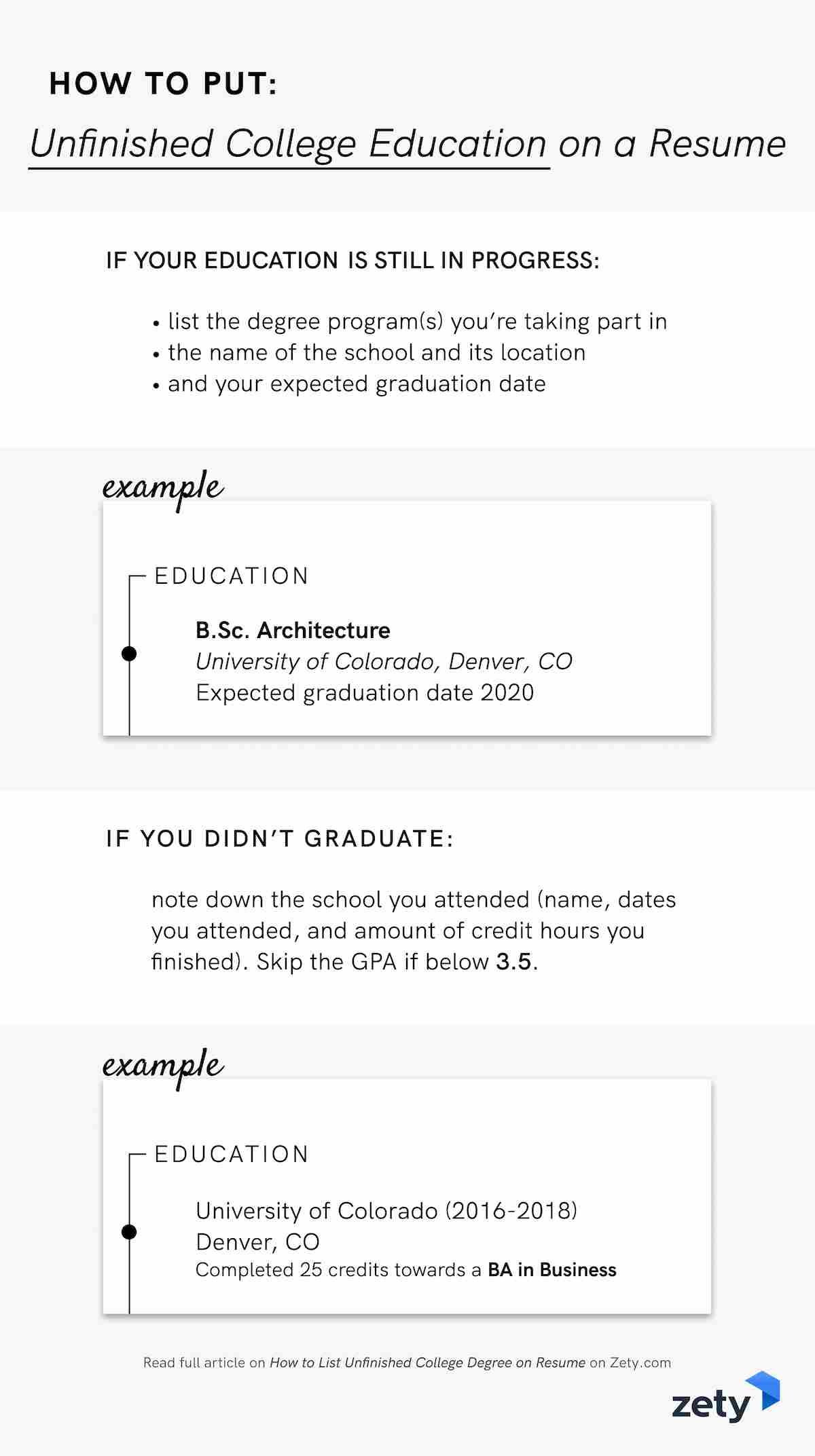 Sample Resume Right Out Of College How to Put Unfinished College Degree On Resume [examples]