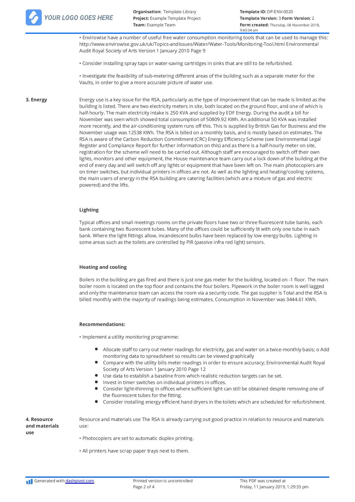 Sample Resume Safety Audit Report Template Construction Audit Report Sample: for Safety, Quality, Environmental