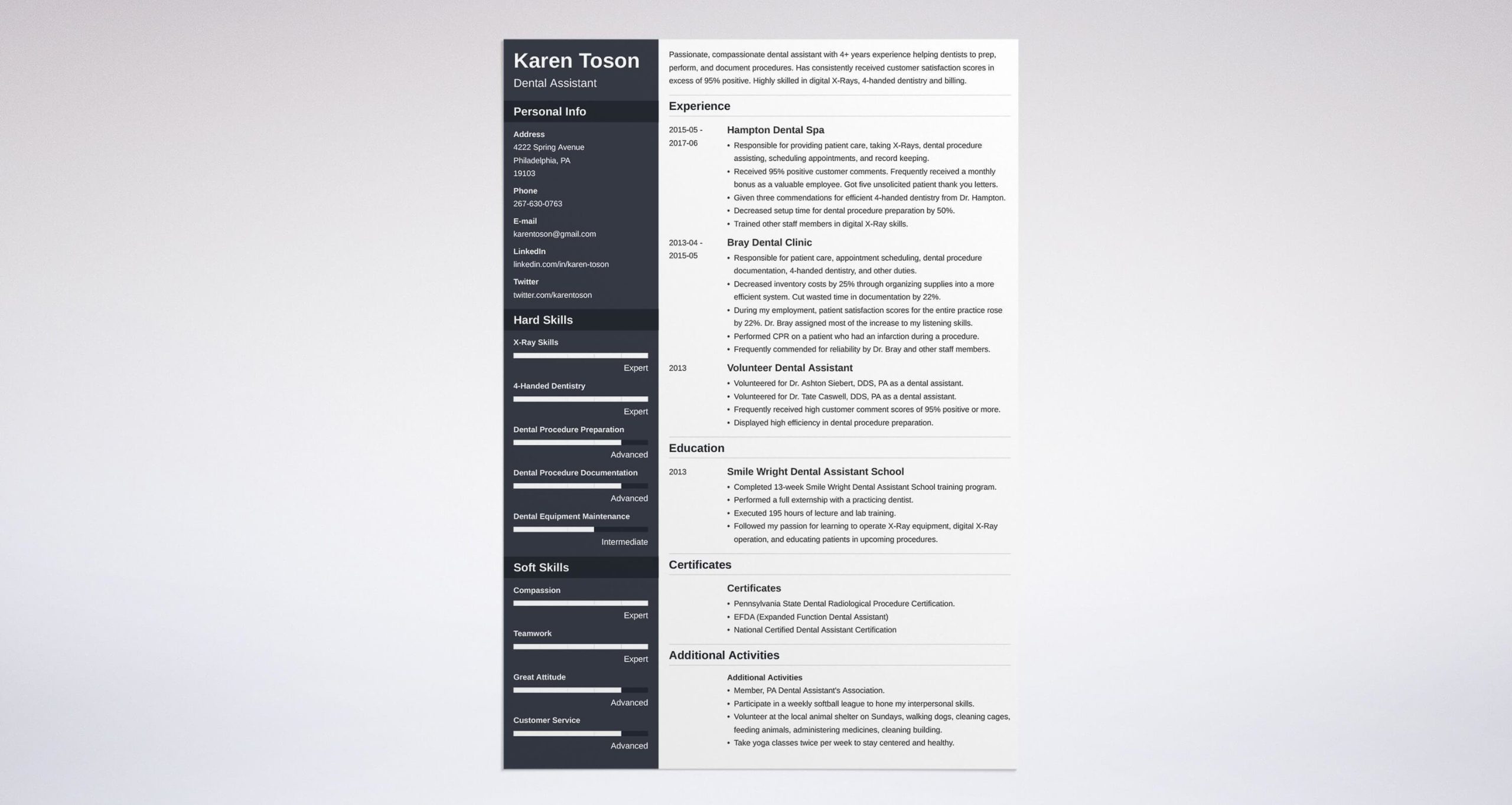 Sample Resume with Dental assistant Externship Experience Dental assistant Resume Sample [lancarrezekiqtemplate & Skills]