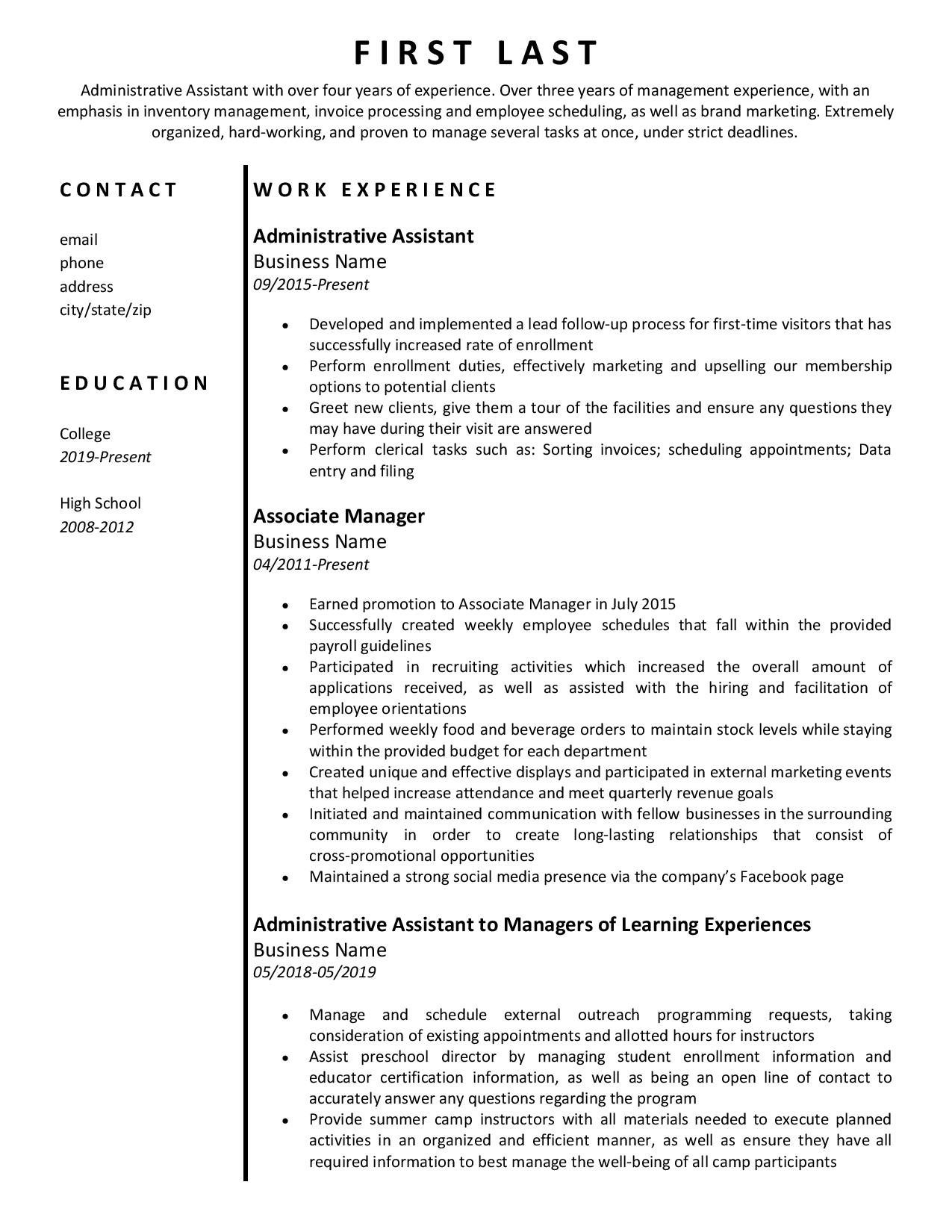 Sample Resume with Different Positions at Same Company Help! – Multiple Positions within Same Company and On/off …