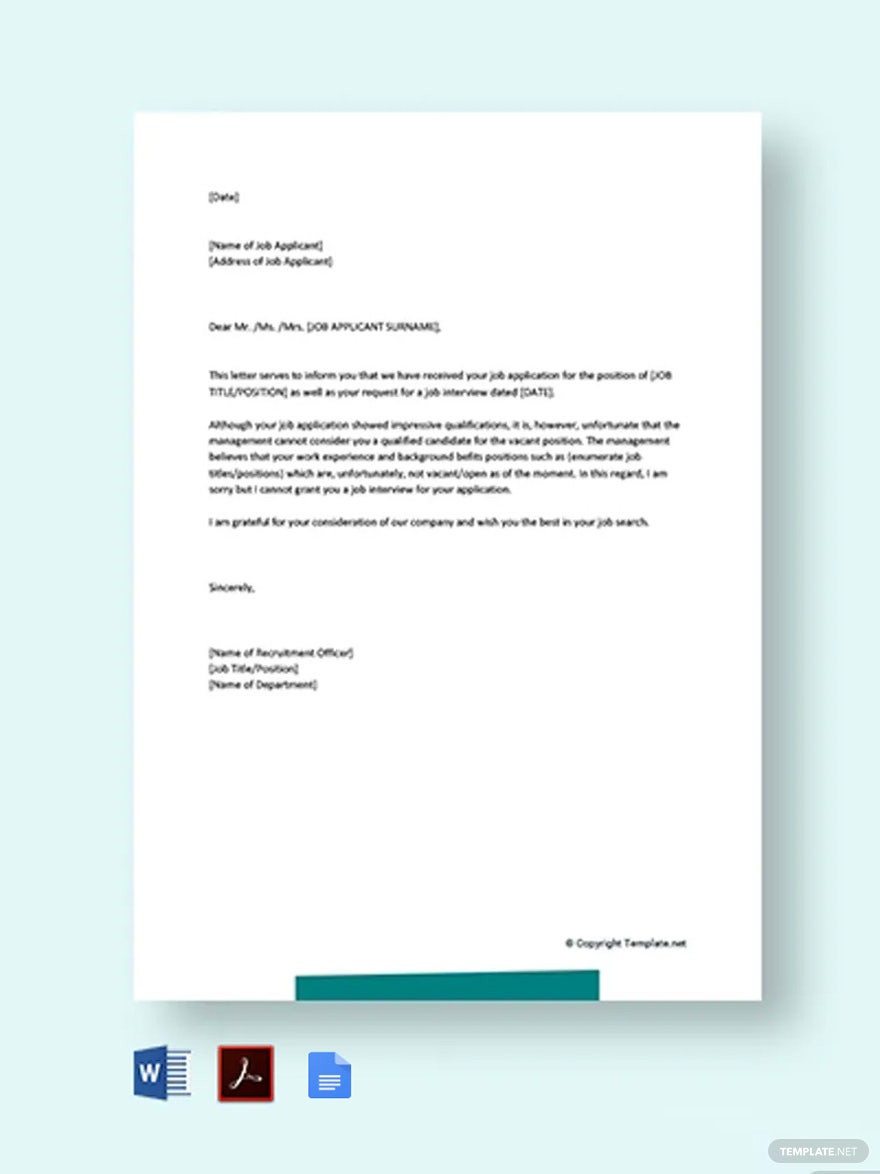 Samples Of Good Application Resume Rejection Letters Rejection Letter Templates Pdf – format, Free, Download Template.net