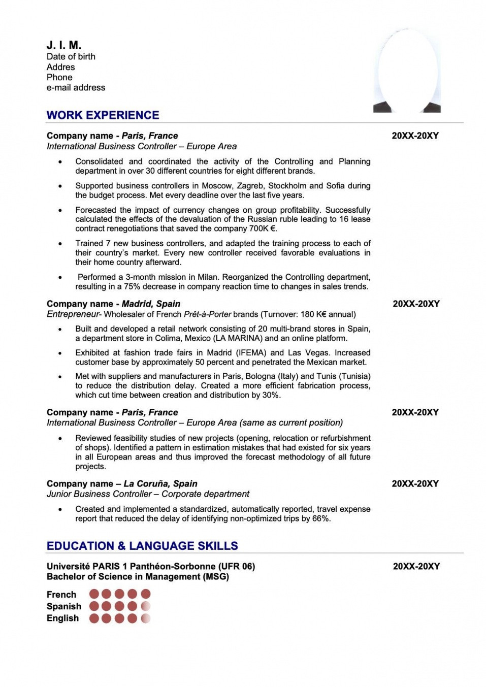 Samples Of Good Resume for Mba Students Example Of A Good Cv for An Mba Application